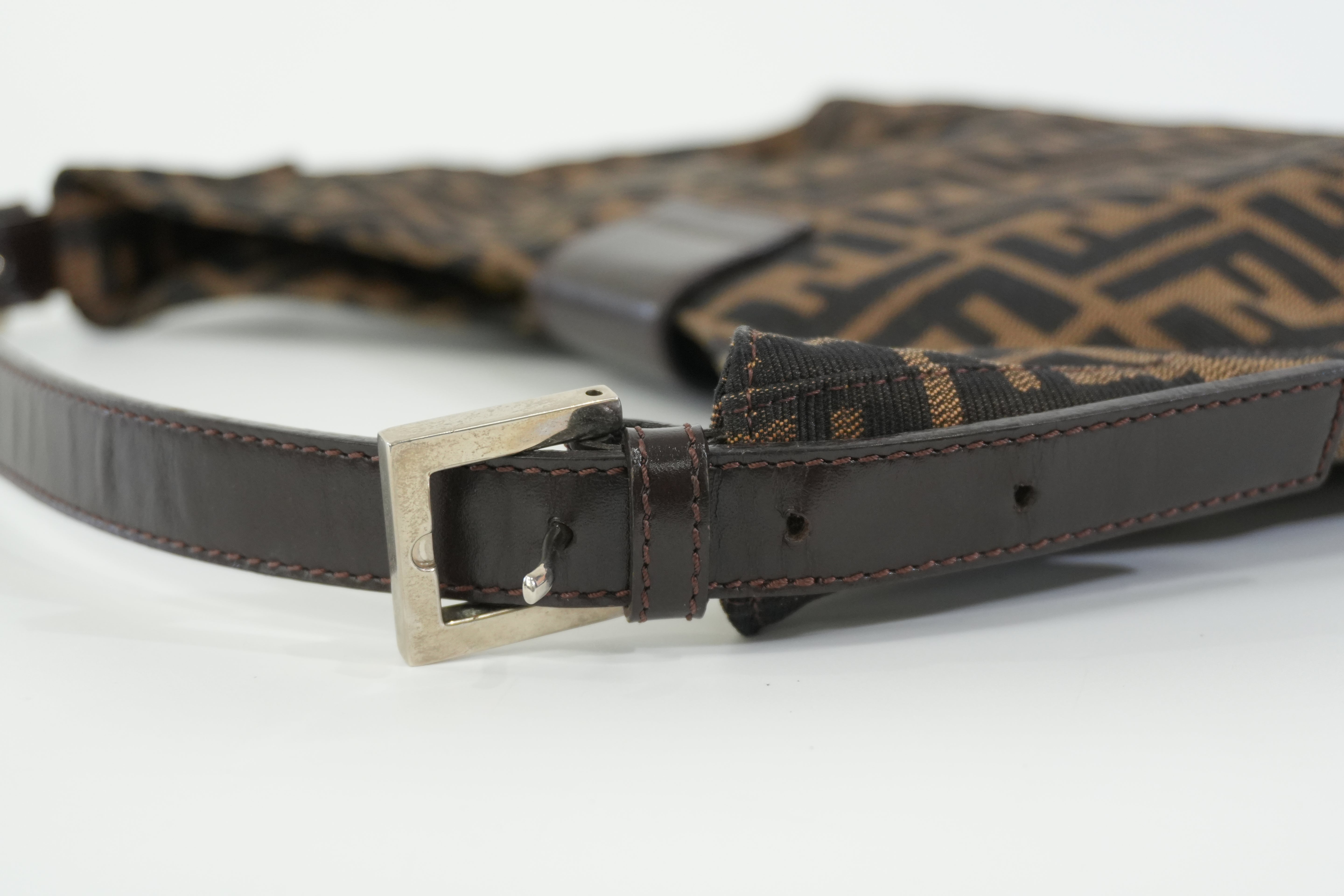 Pre-owned Fendi Zucca Shoulder Bag Brown