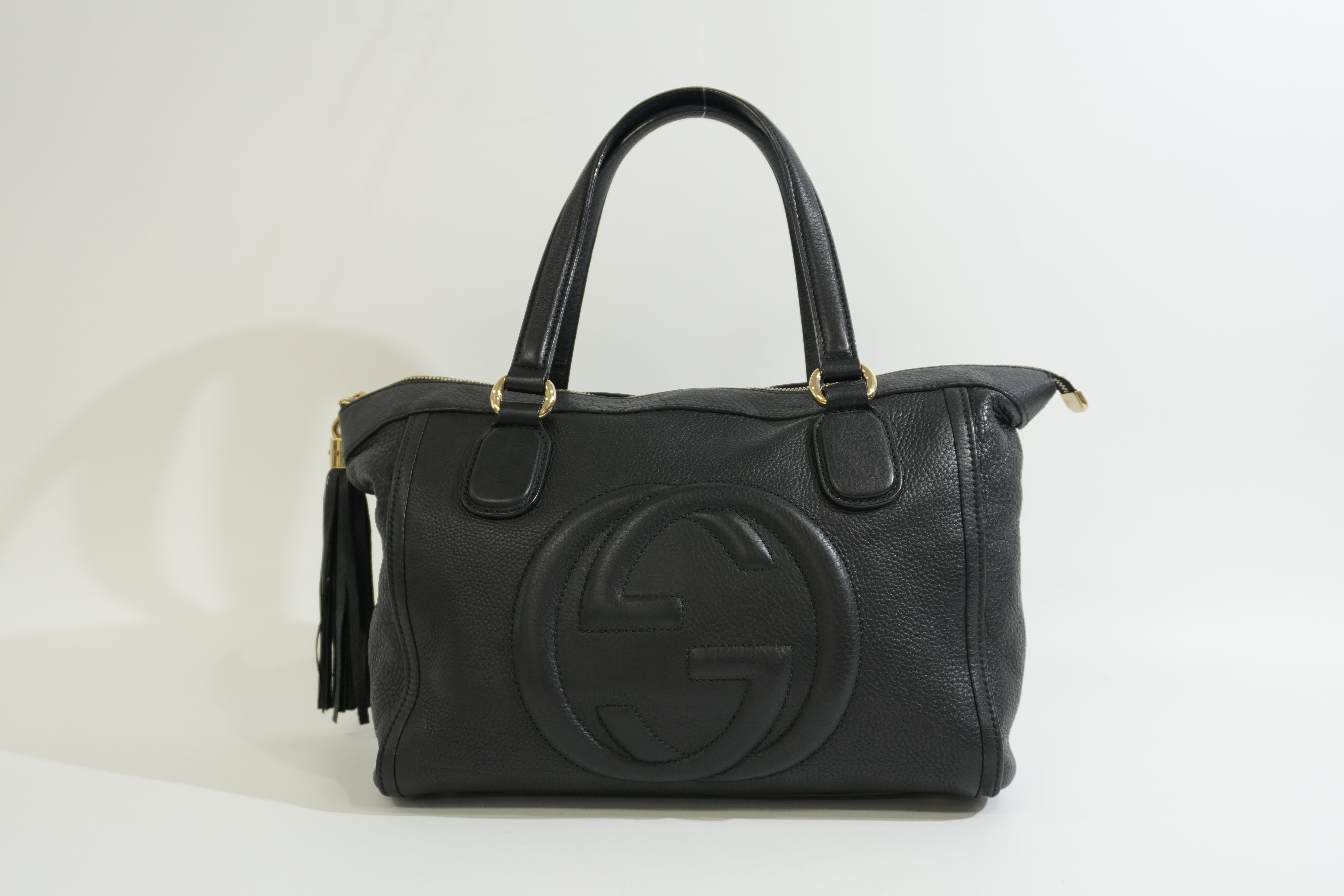 Pre-owned Gucci Soho Tote Bag Black