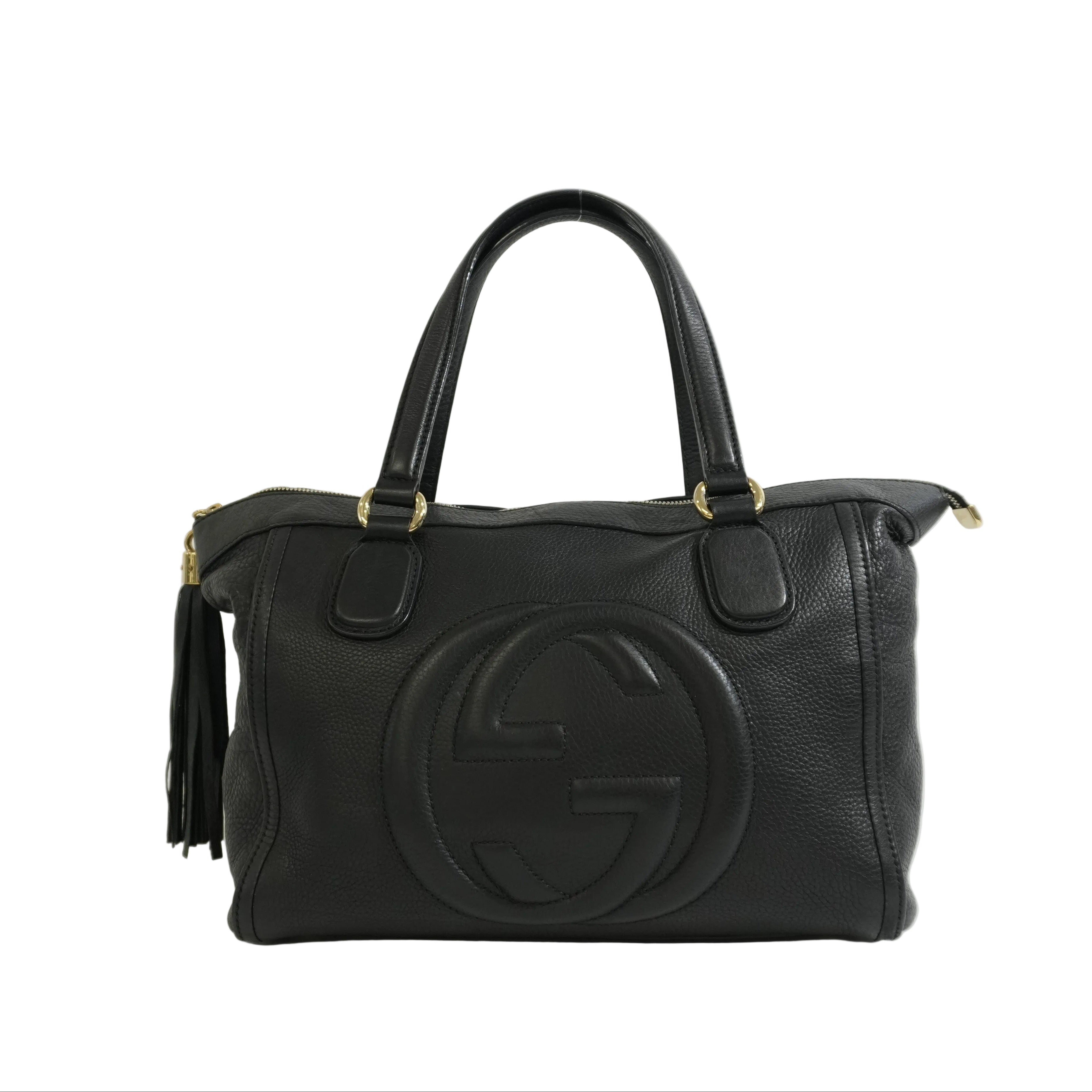 Pre-owned Gucci Soho Tote Bag Black