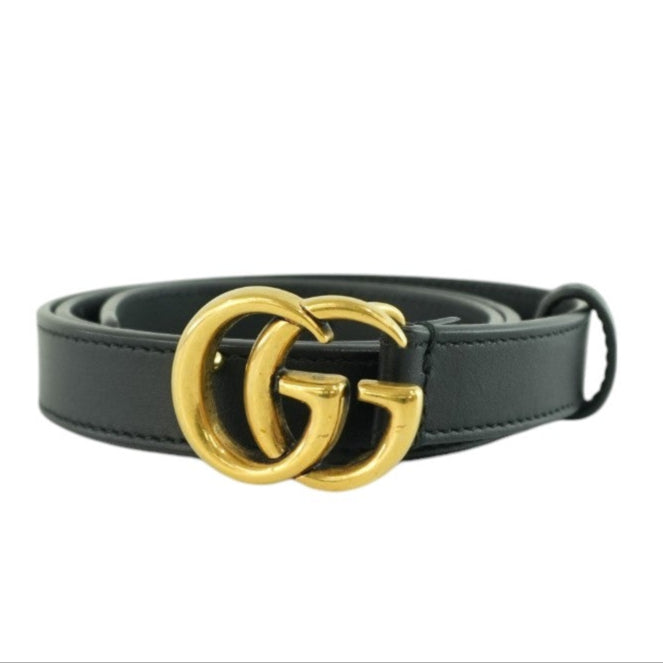 Gucci Double G Belt Leather Black Used