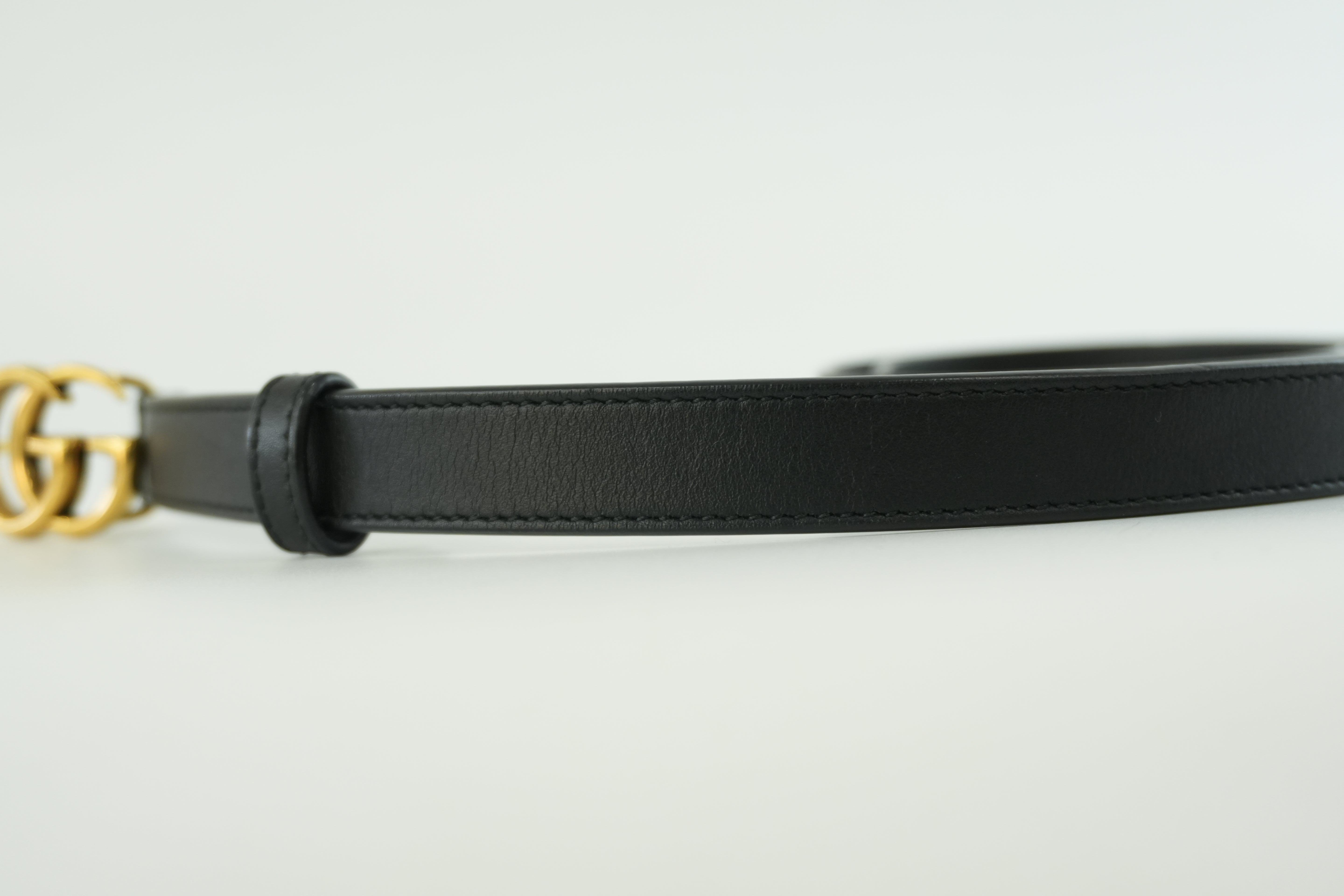 Gucci Double G Belt Leather Black Used