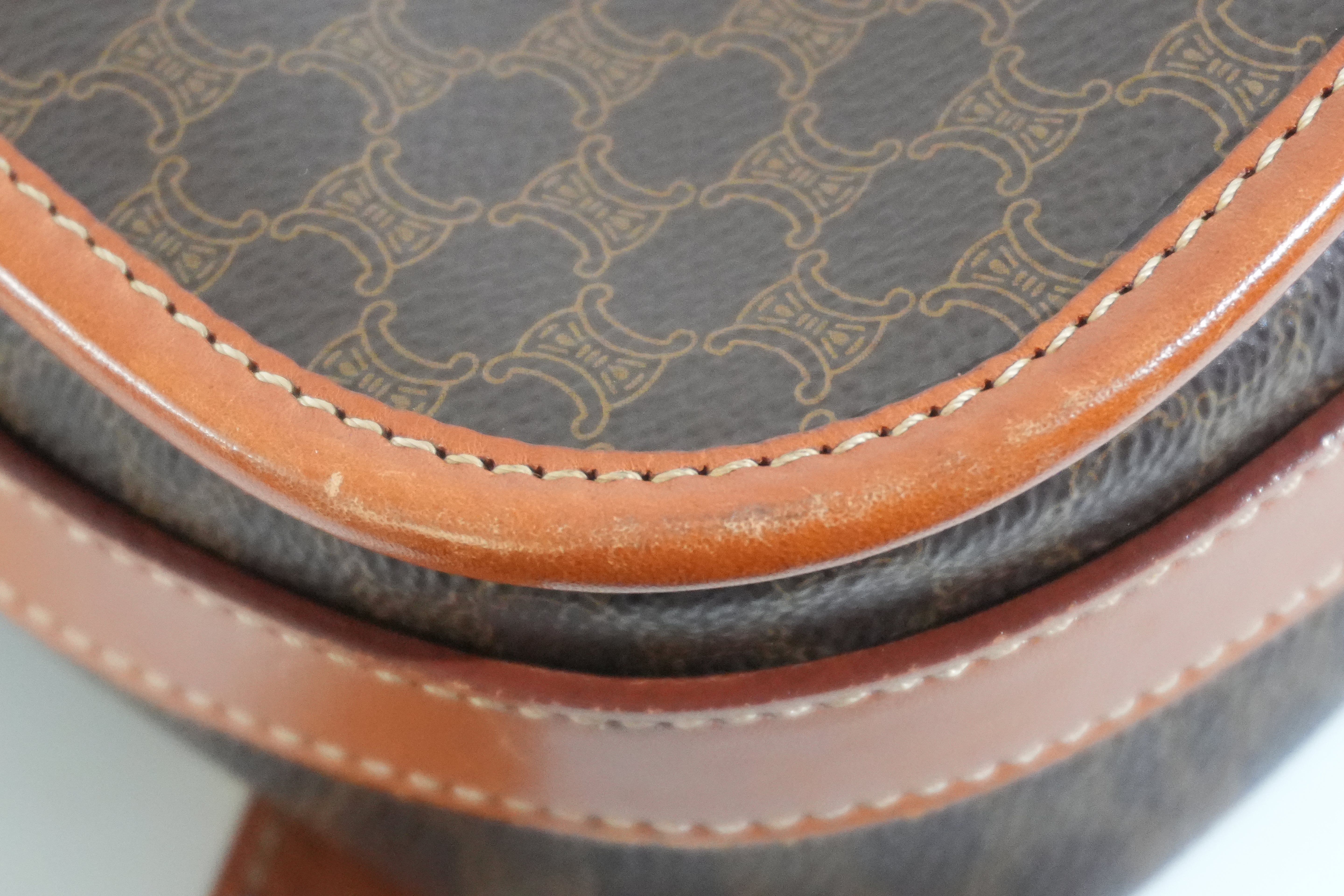 Pre-owned Celine Macadam Crossbody Bag Brown