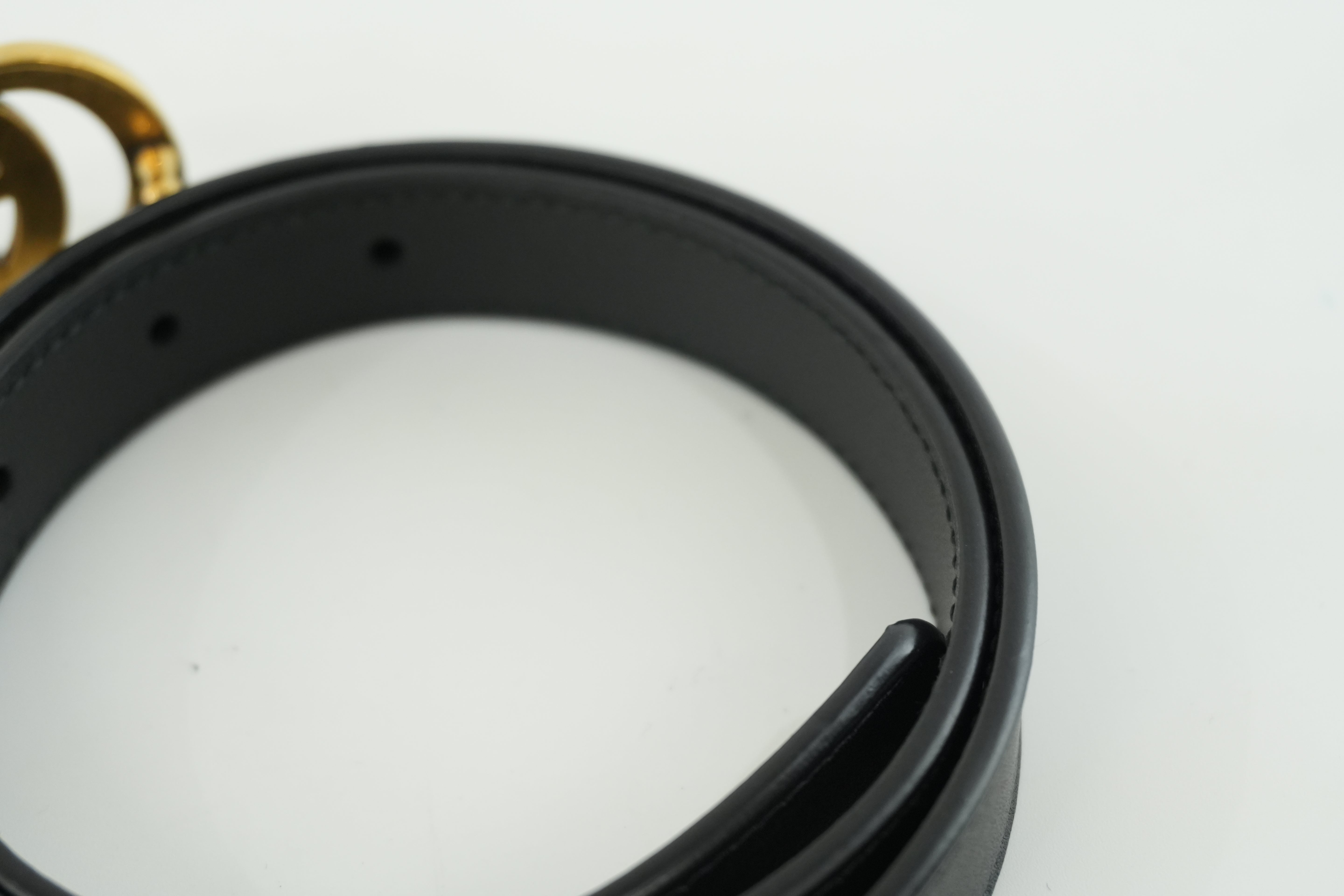 Gucci Double G Belt Leather Black Used