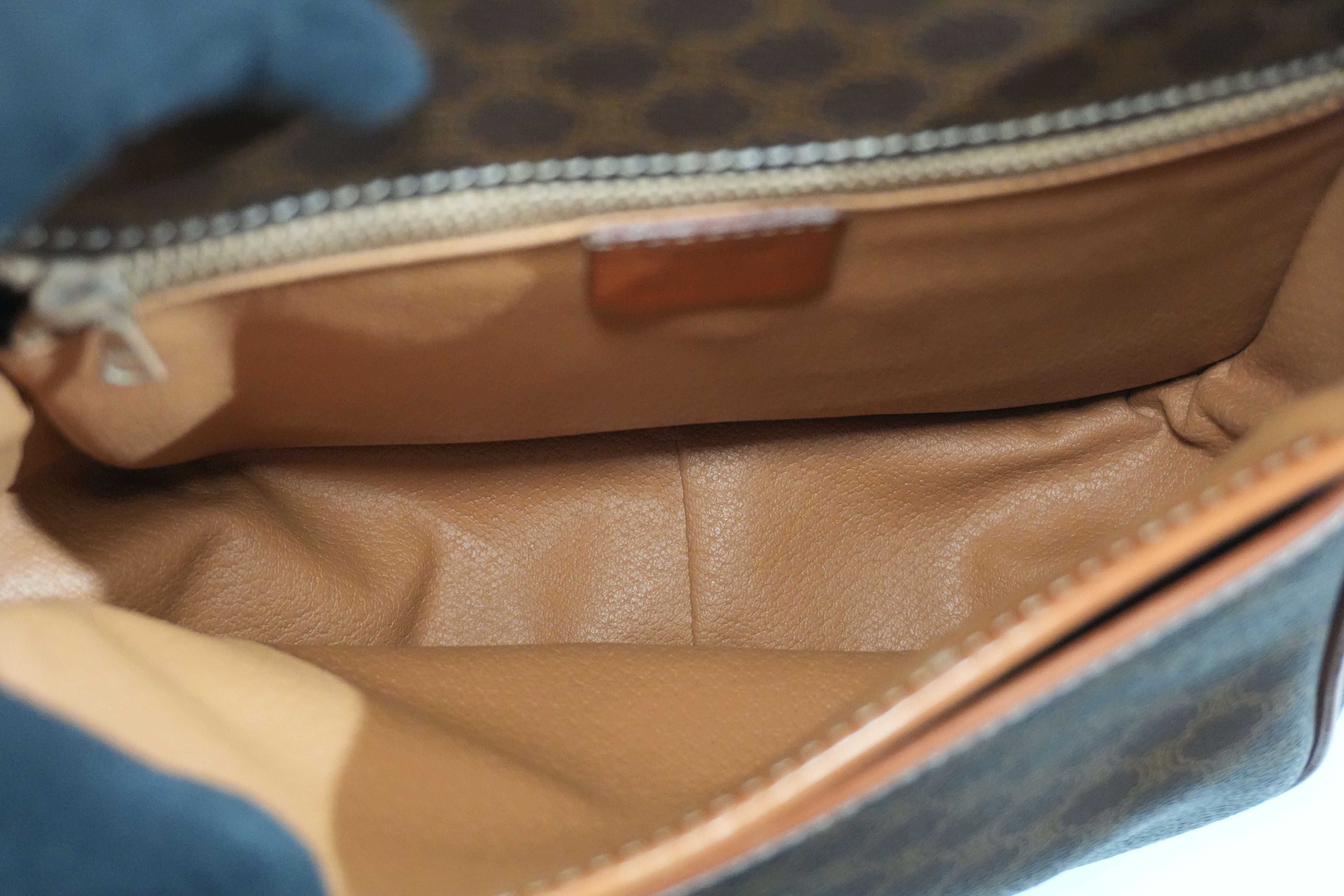 Pre-owned Celine Macadam Crossbody Bag Brown