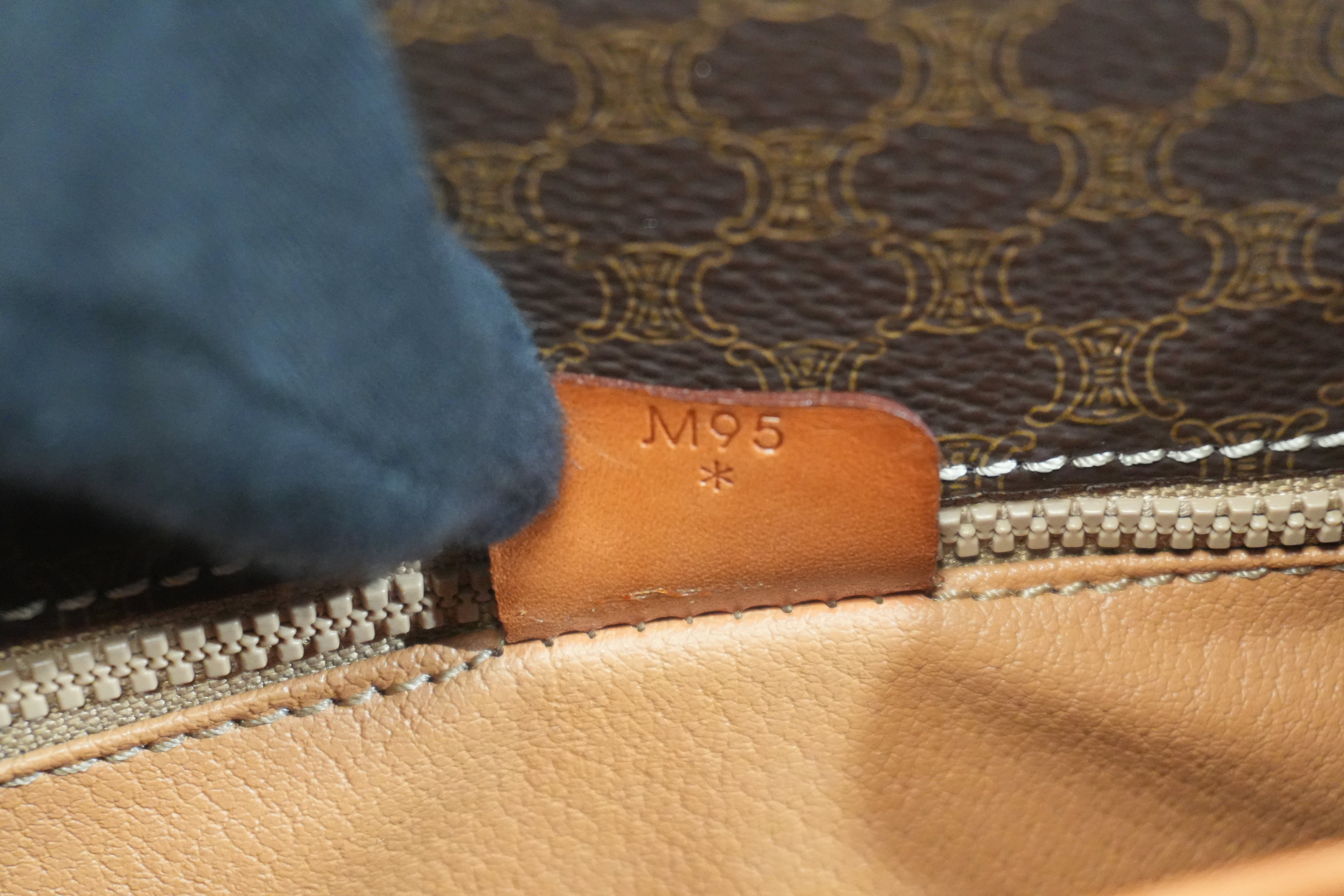 Pre-owned Celine Macadam Crossbody Bag Brown