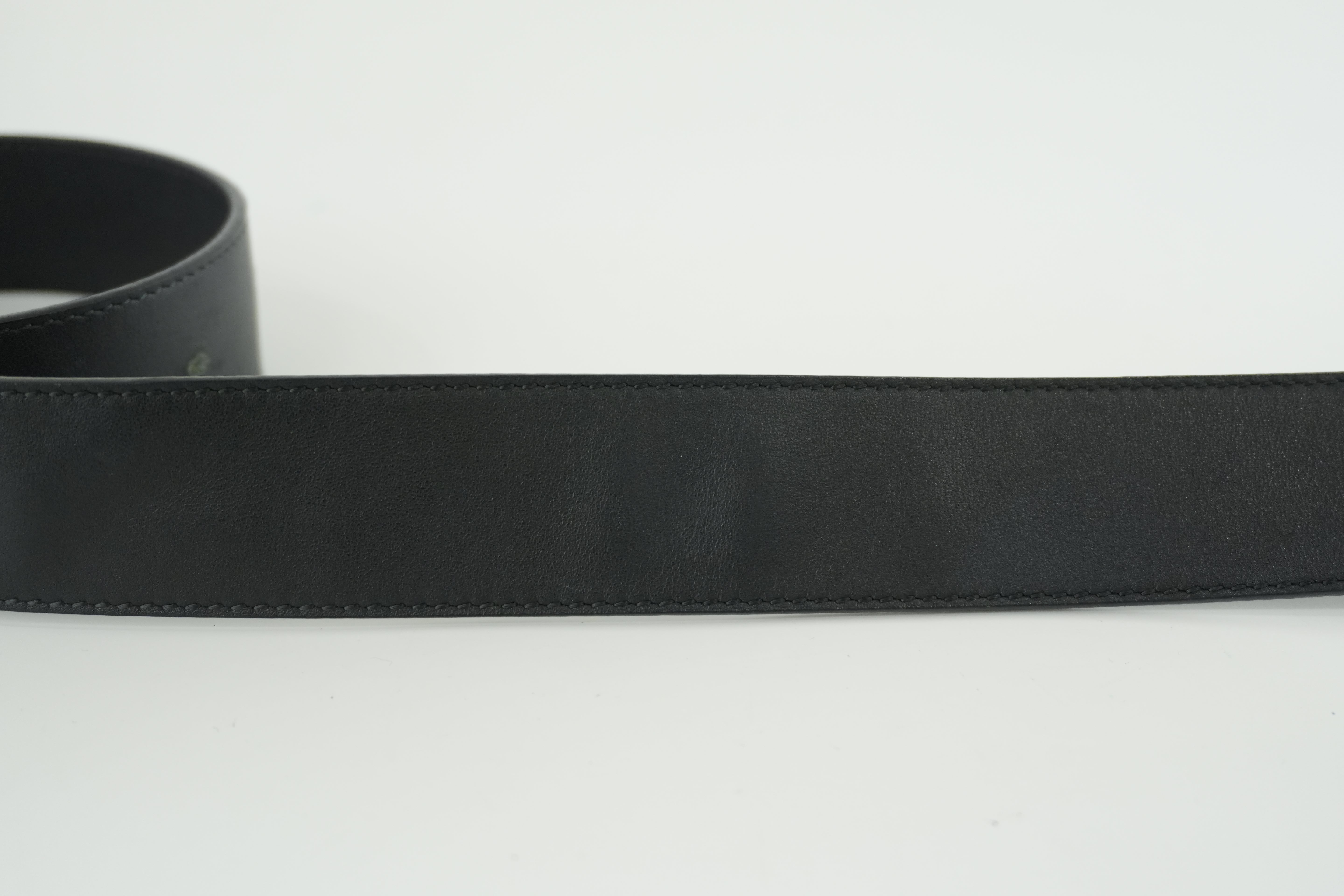 Gucci Belt Interlocking Leather Black Used