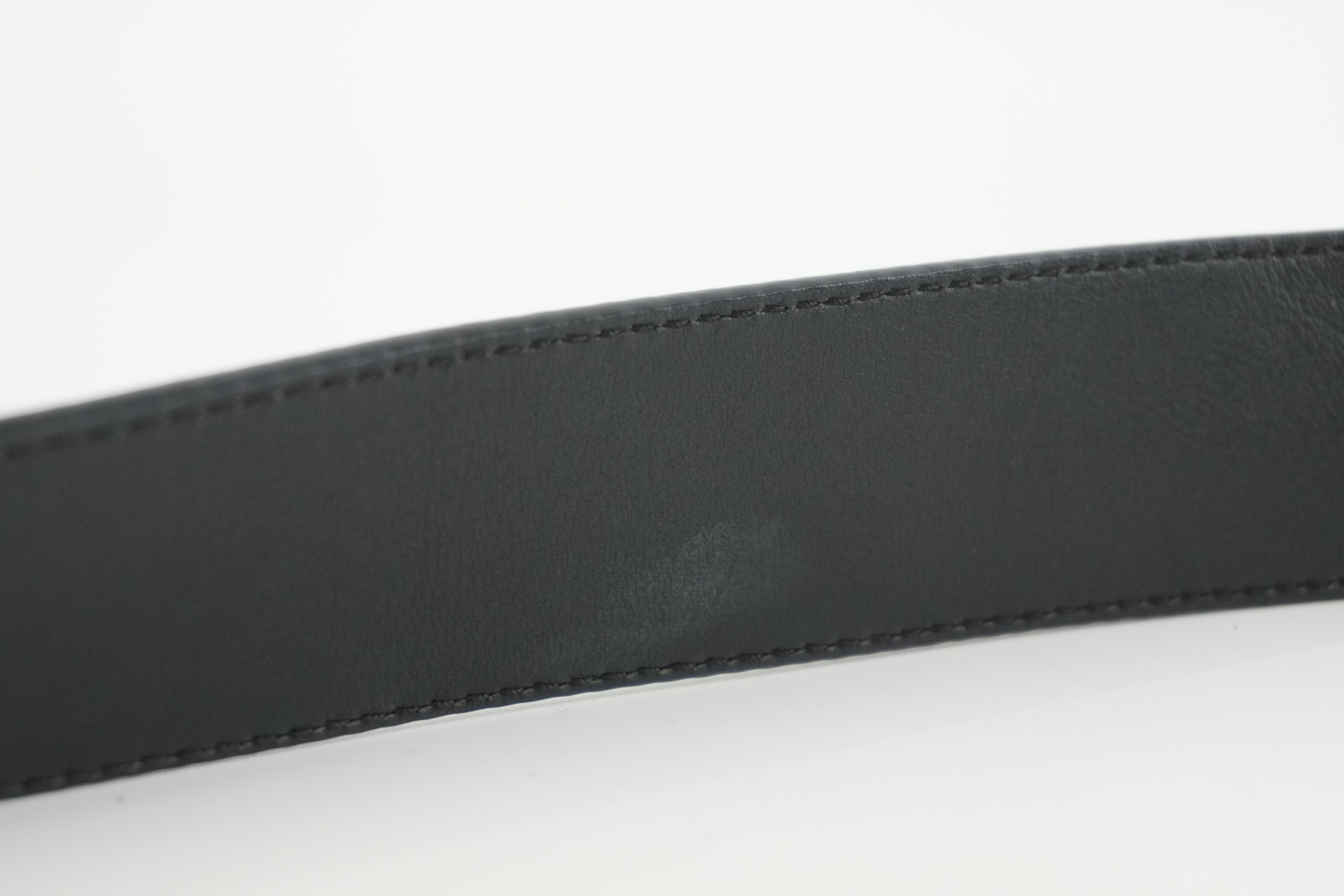 Gucci Belt Interlocking Leather Black Used
