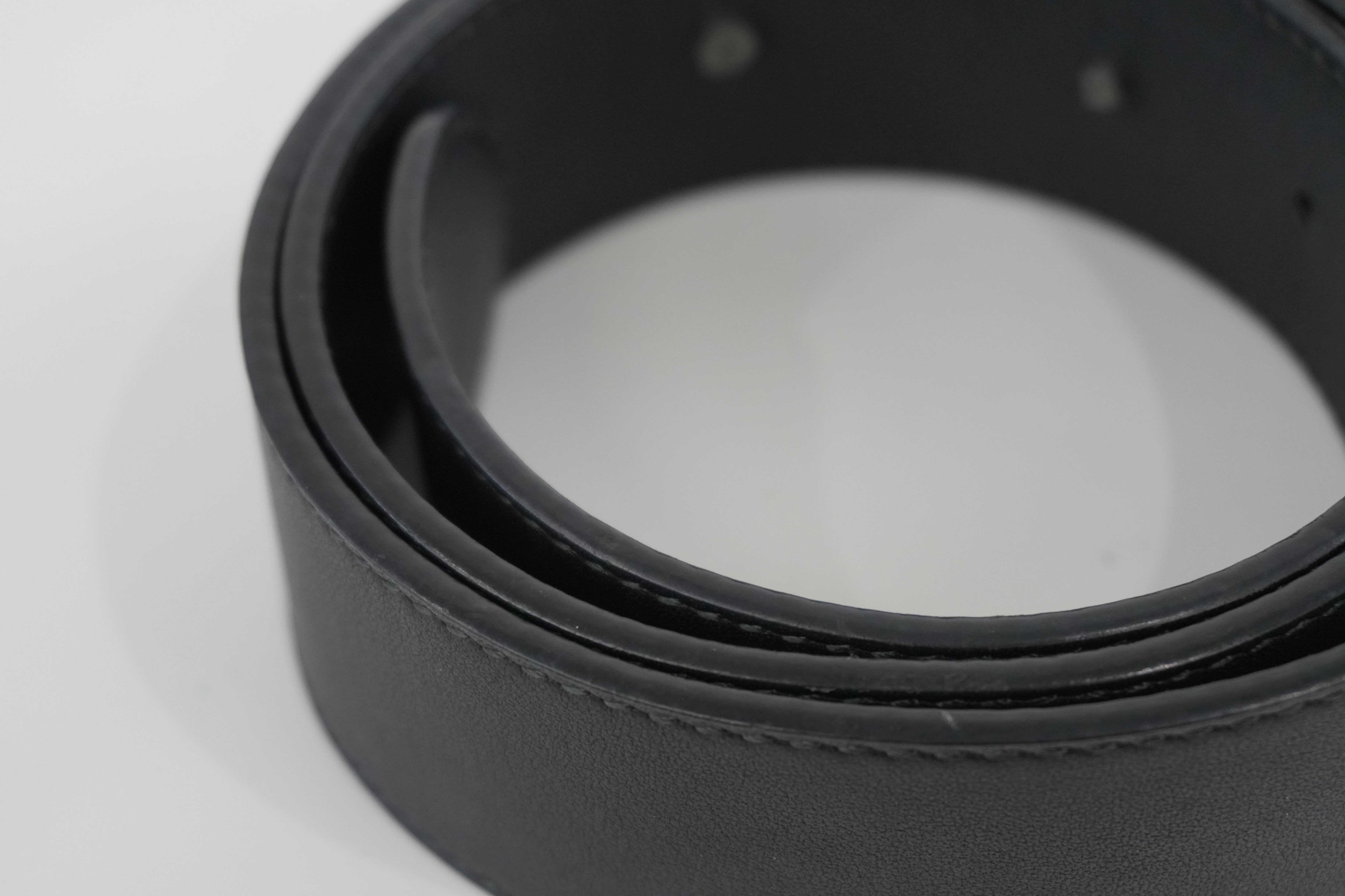 Gucci Belt Interlocking Leather Black Used