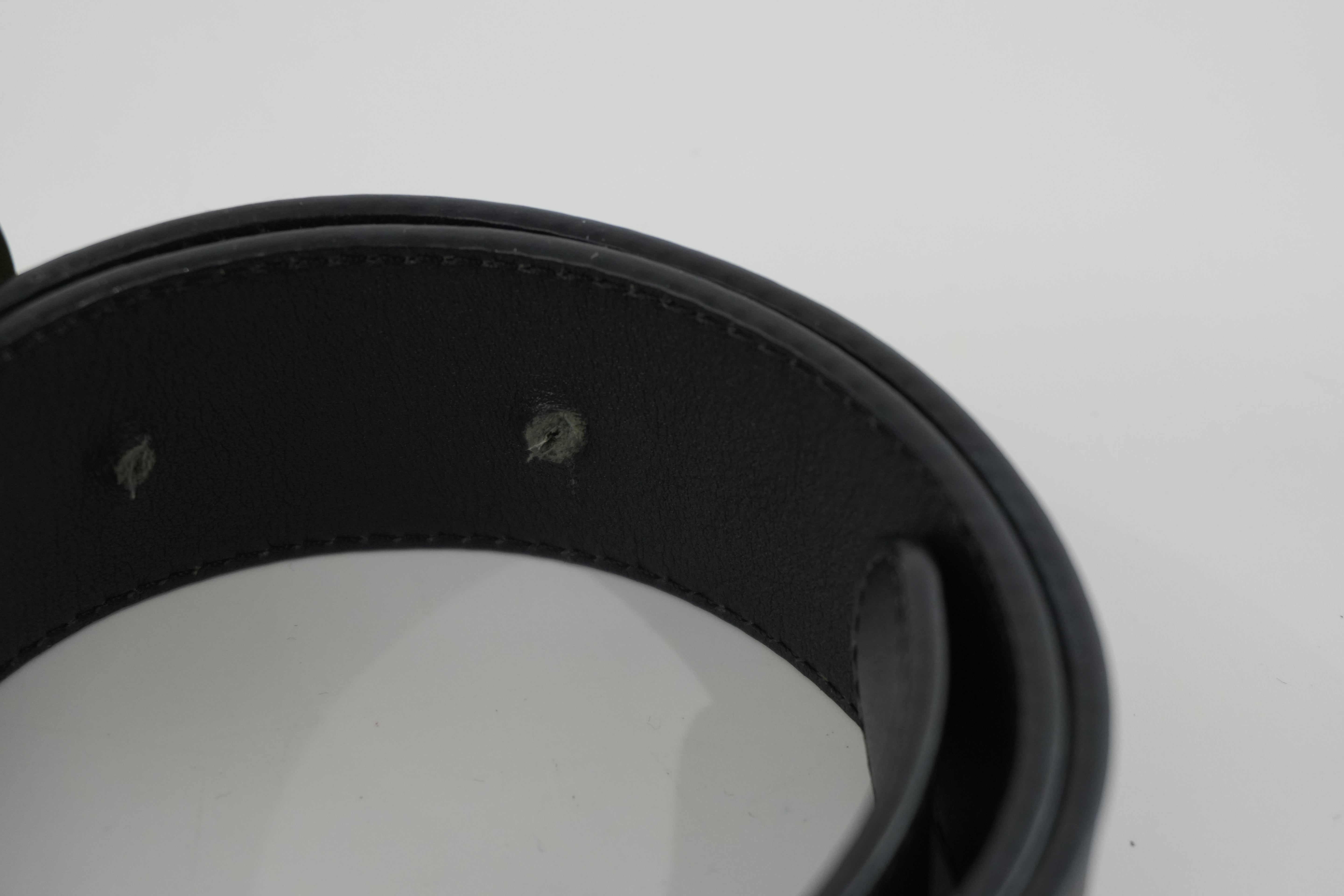 Gucci Belt Interlocking Leather Black Used