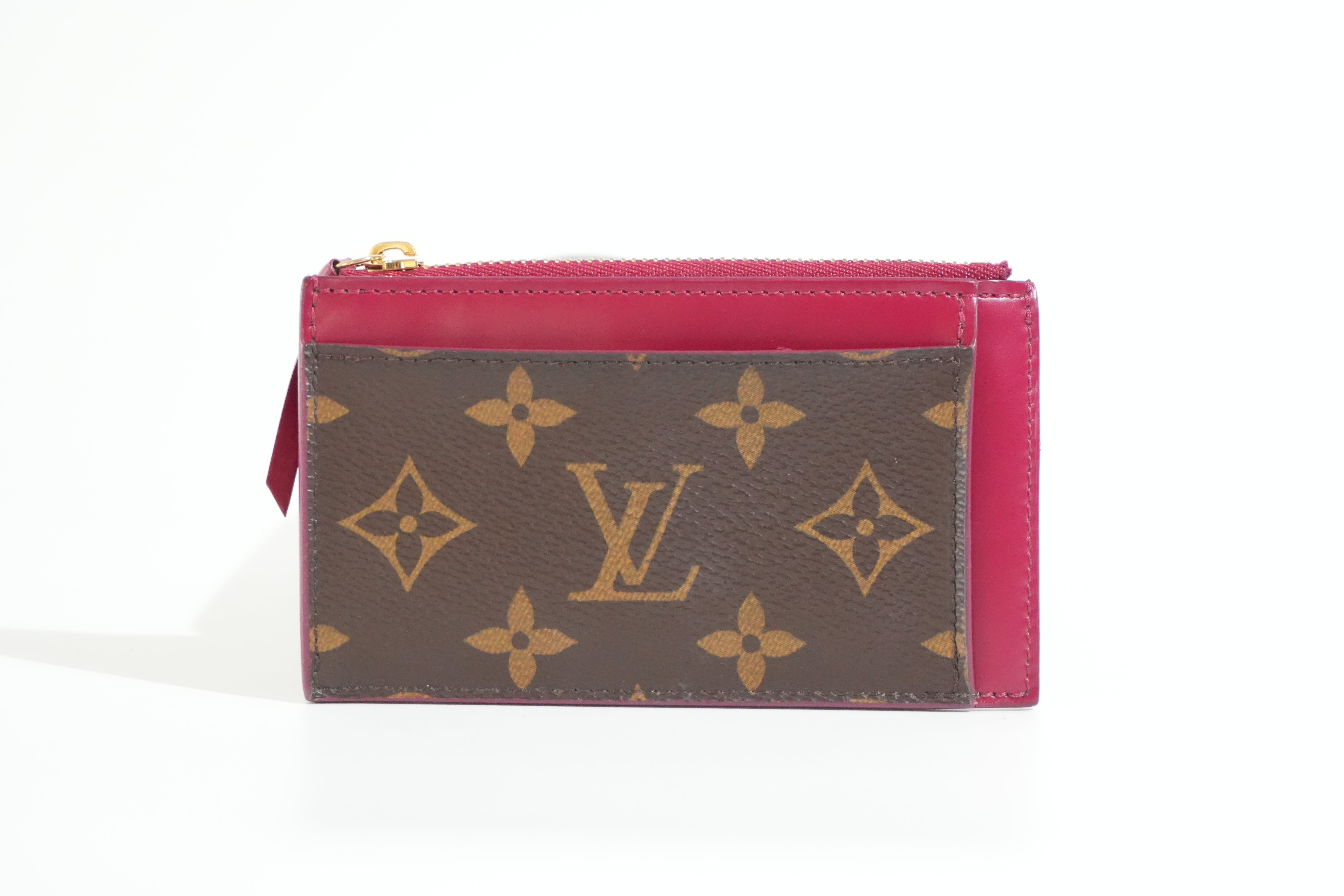 Pre-owned Louis Vuitton Monogram Zippy Card Case Pink