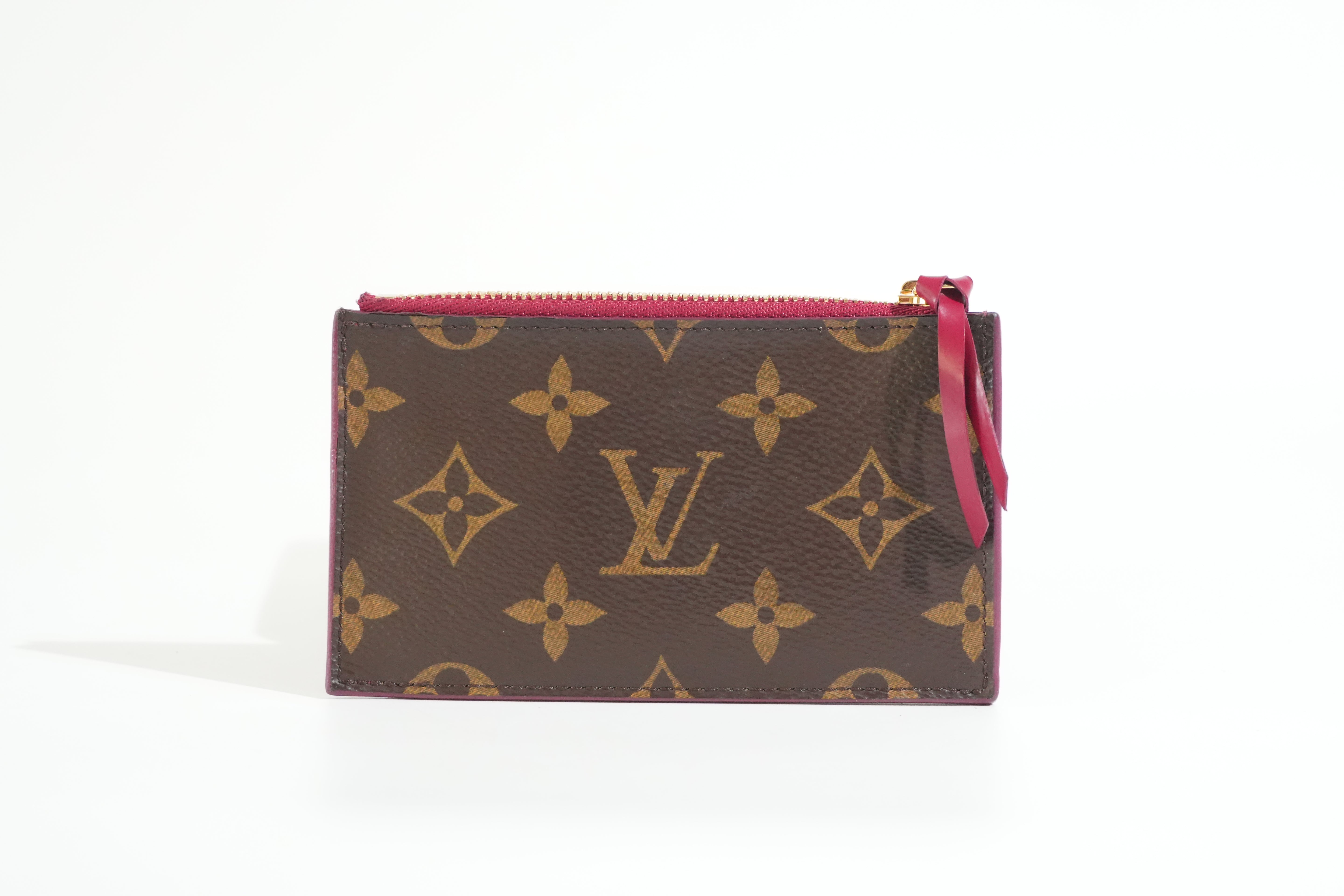 Pre-owned Louis Vuitton Monogram Zippy Card Case Pink