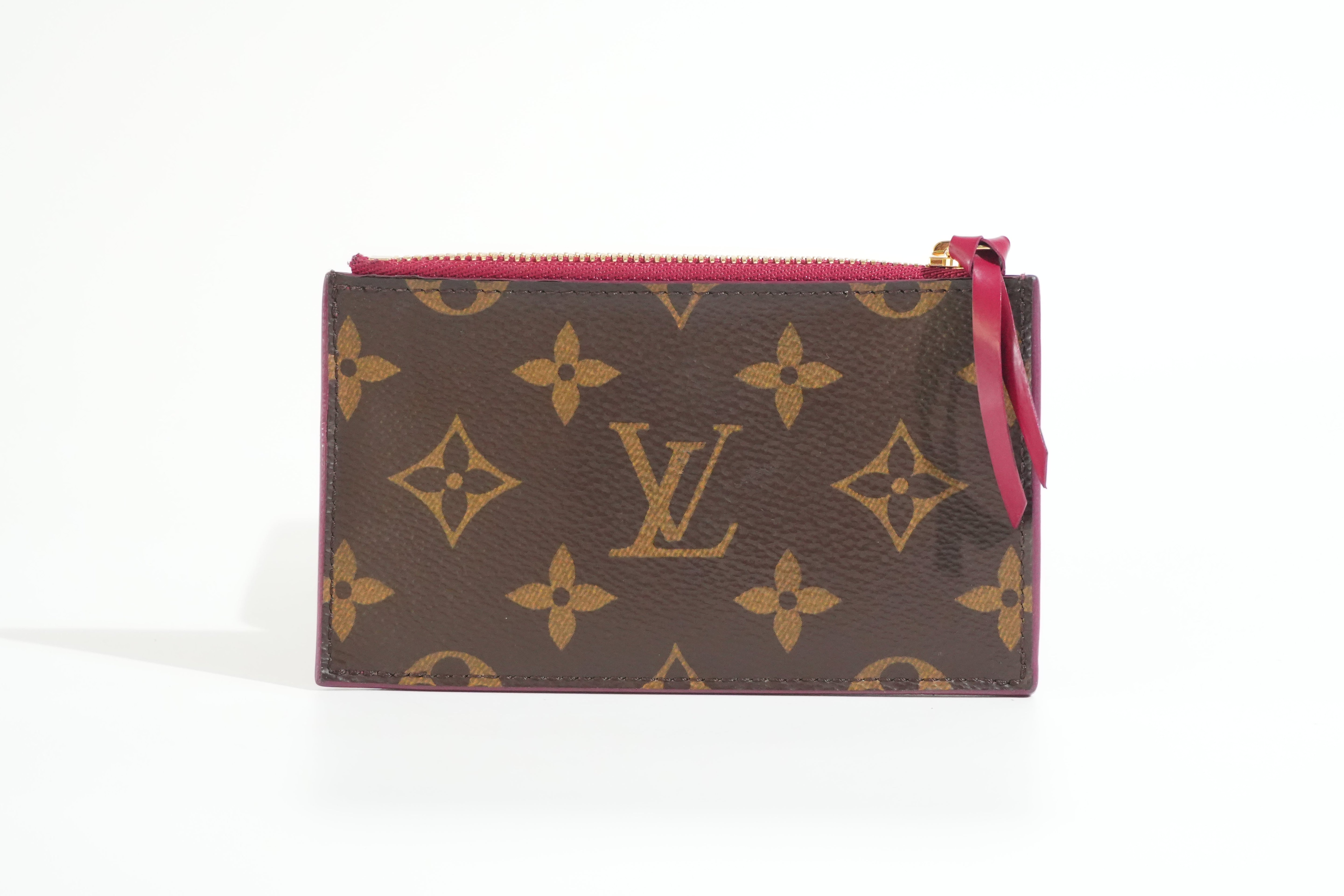 Pre-owned Louis Vuitton Monogram Zippy Card Case Pink