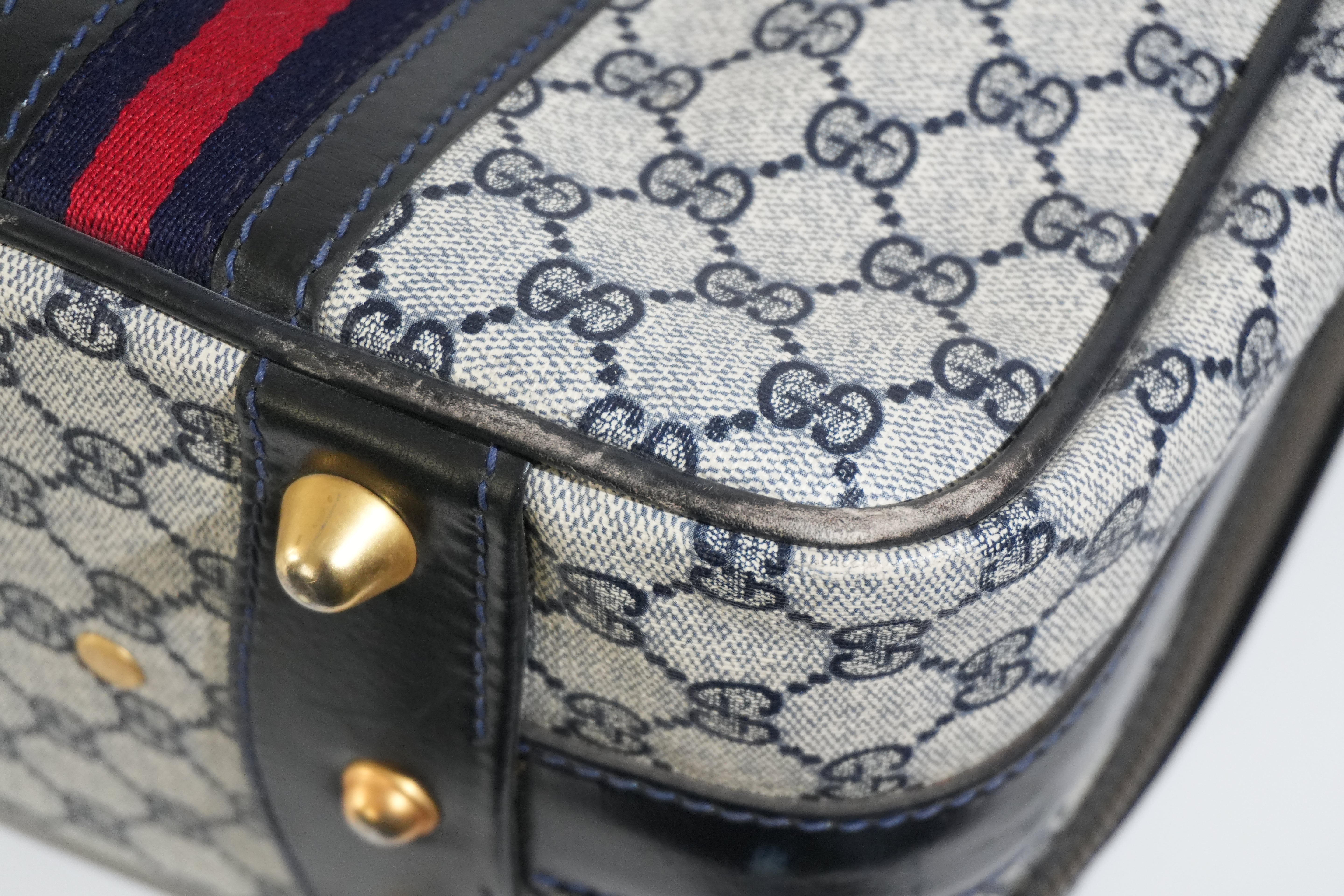 Pre-owned Gucci Ophidia Carry On Luggage Navy Blue
