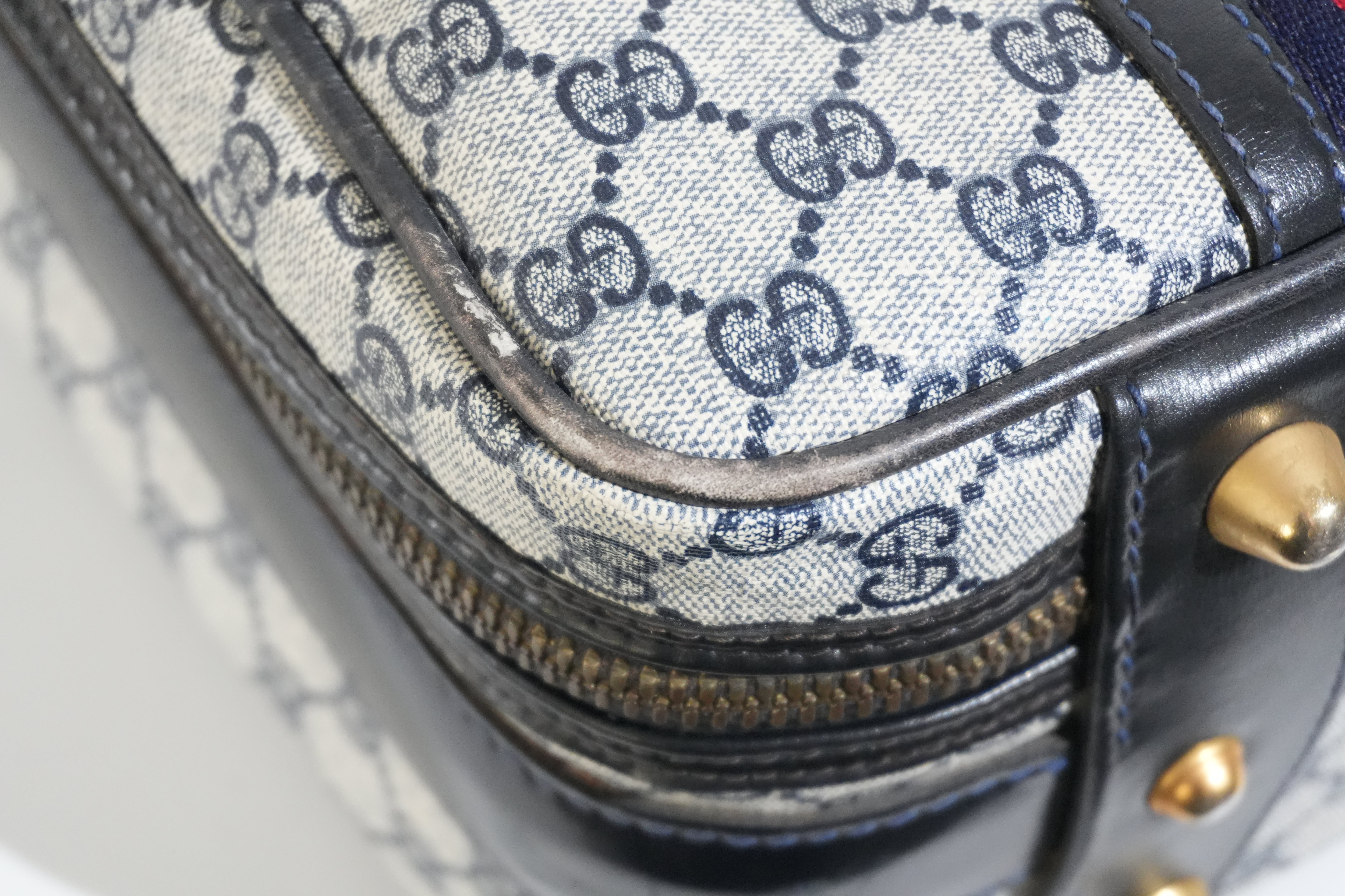 Pre-owned Gucci Ophidia Carry On Luggage Navy Blue
