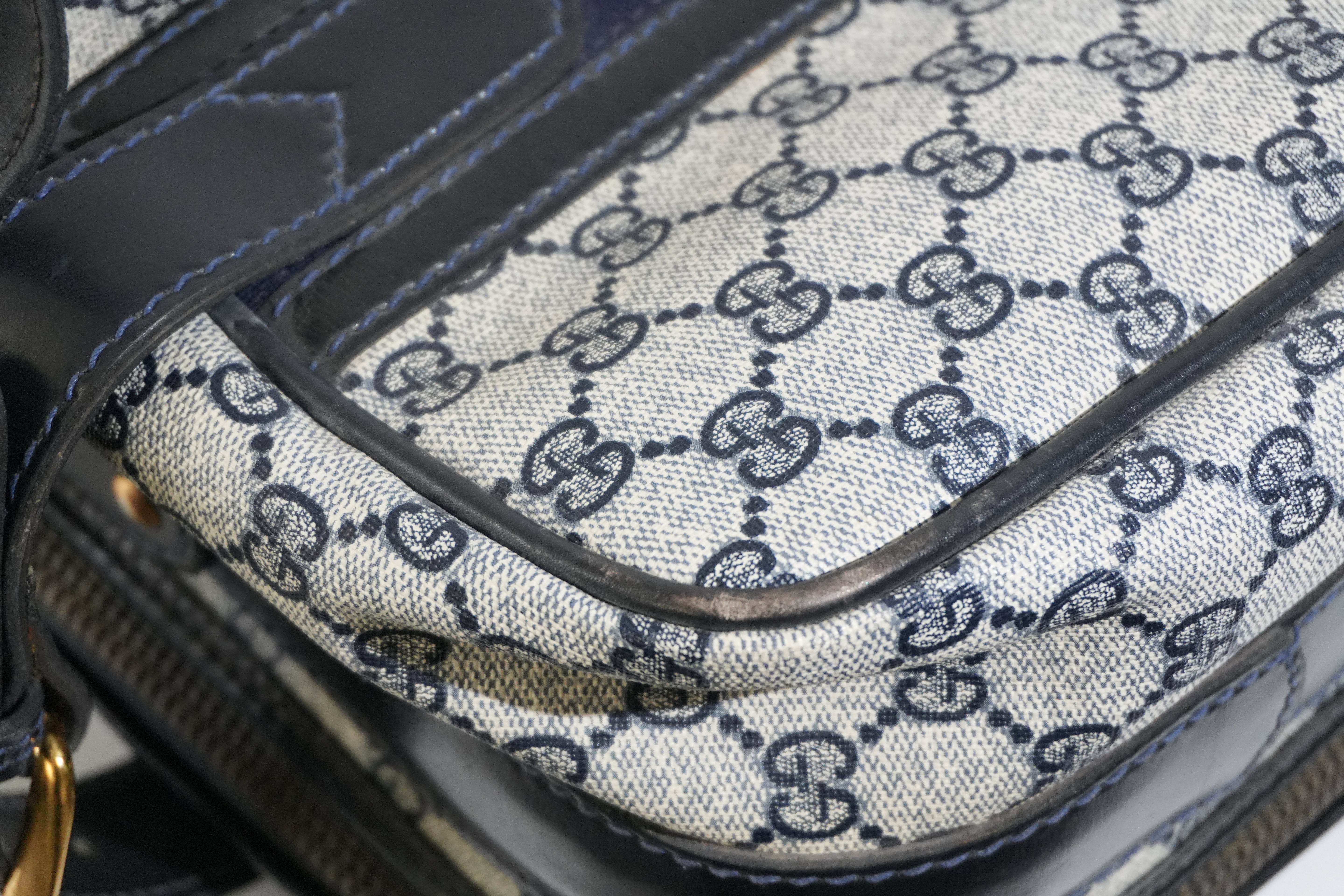 Pre-owned Gucci Ophidia Carry On Luggage Navy Blue