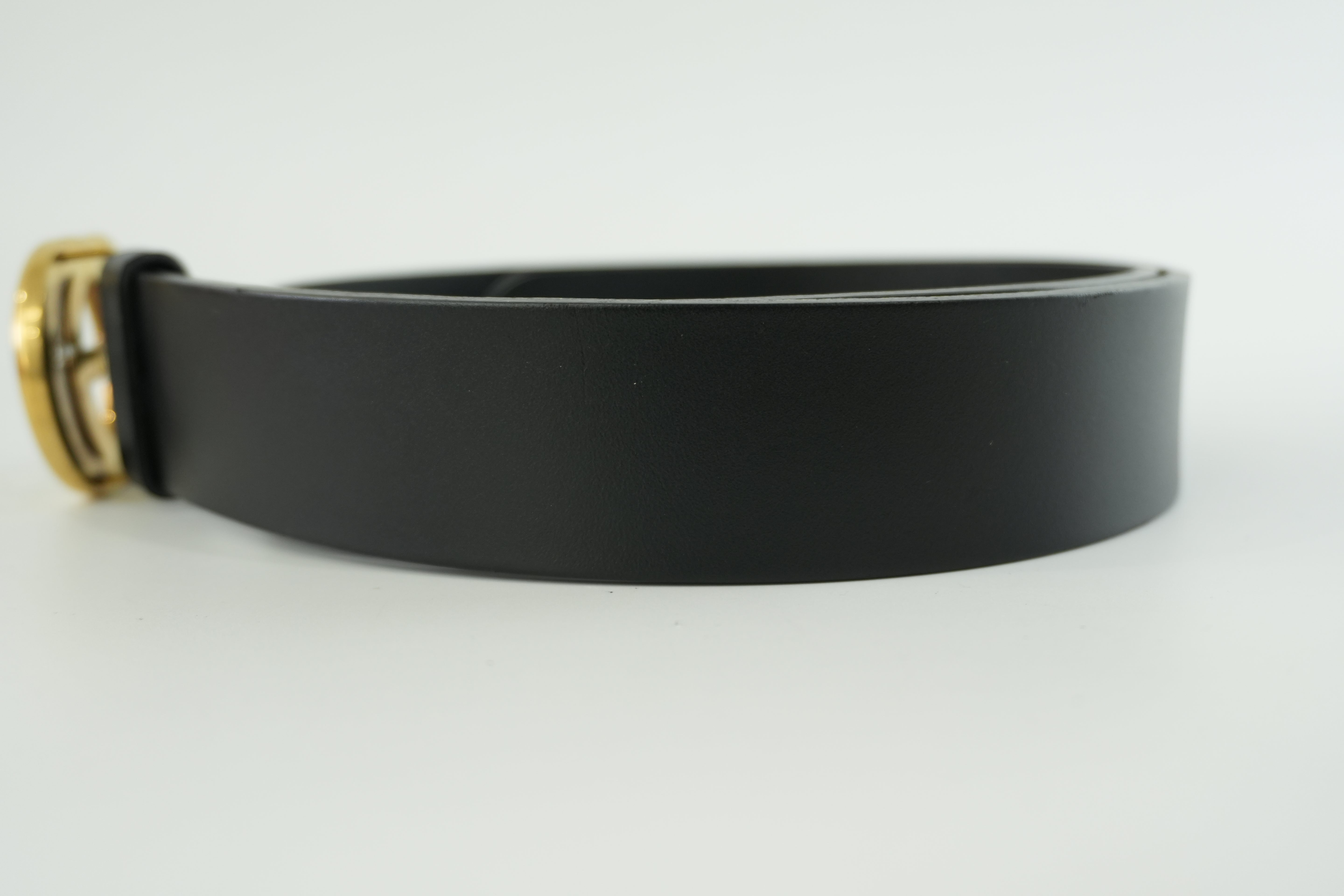 Gucci Interlocking Belt Leather Black Used