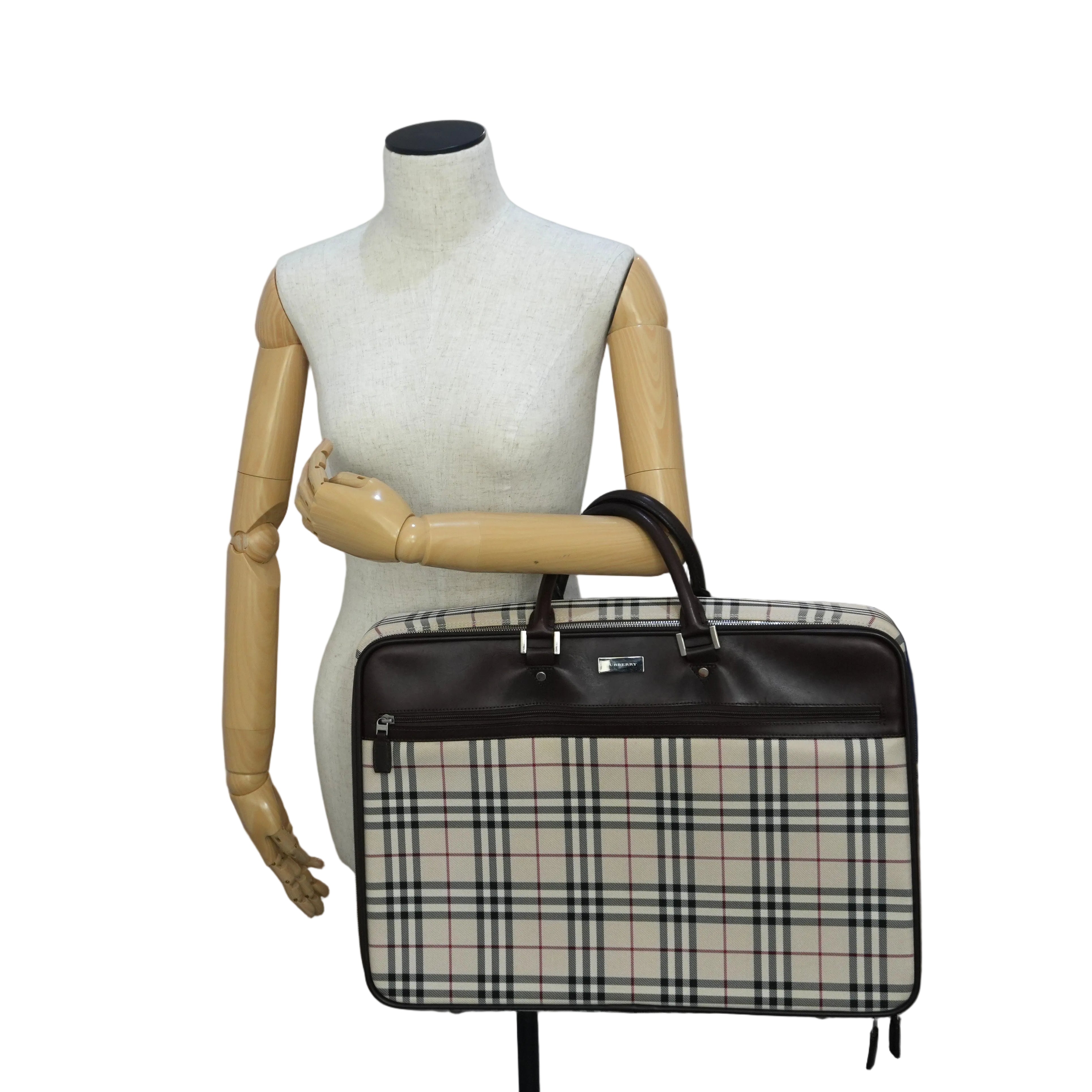 Pre-owned Burberry Nova Check Business Bag Beige
