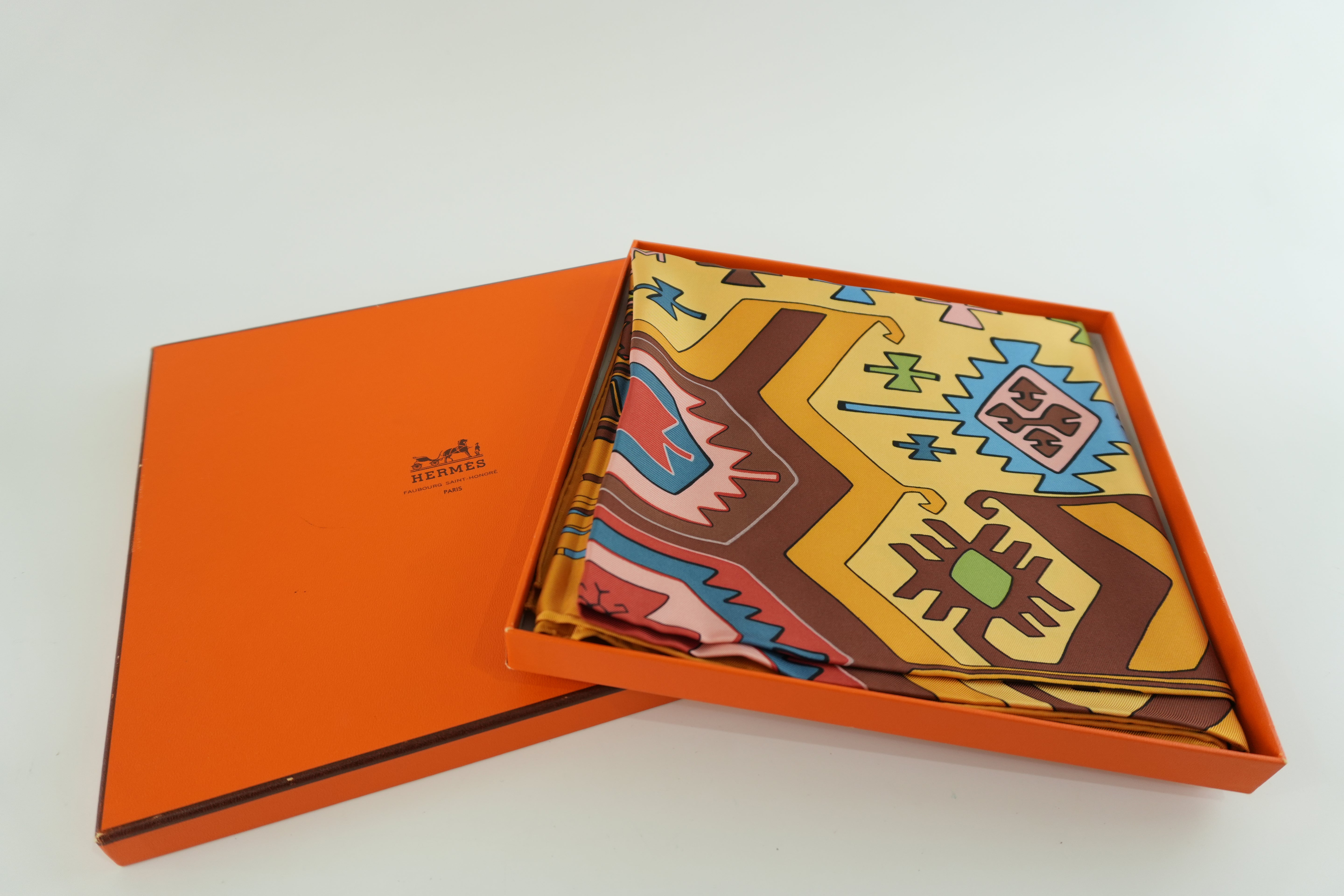 Hermes Scarf Yellow Used