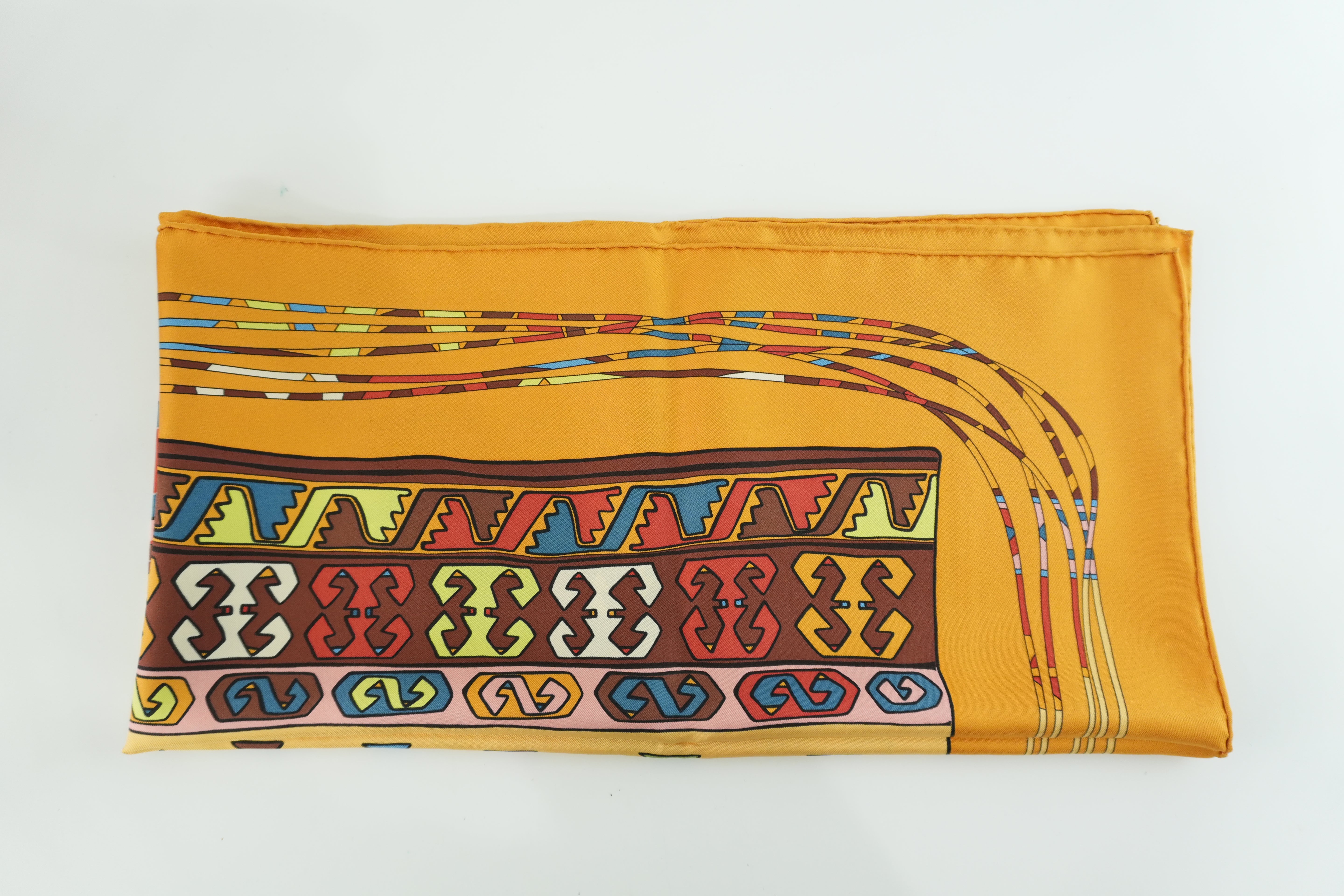 Hermes Scarf Yellow Used