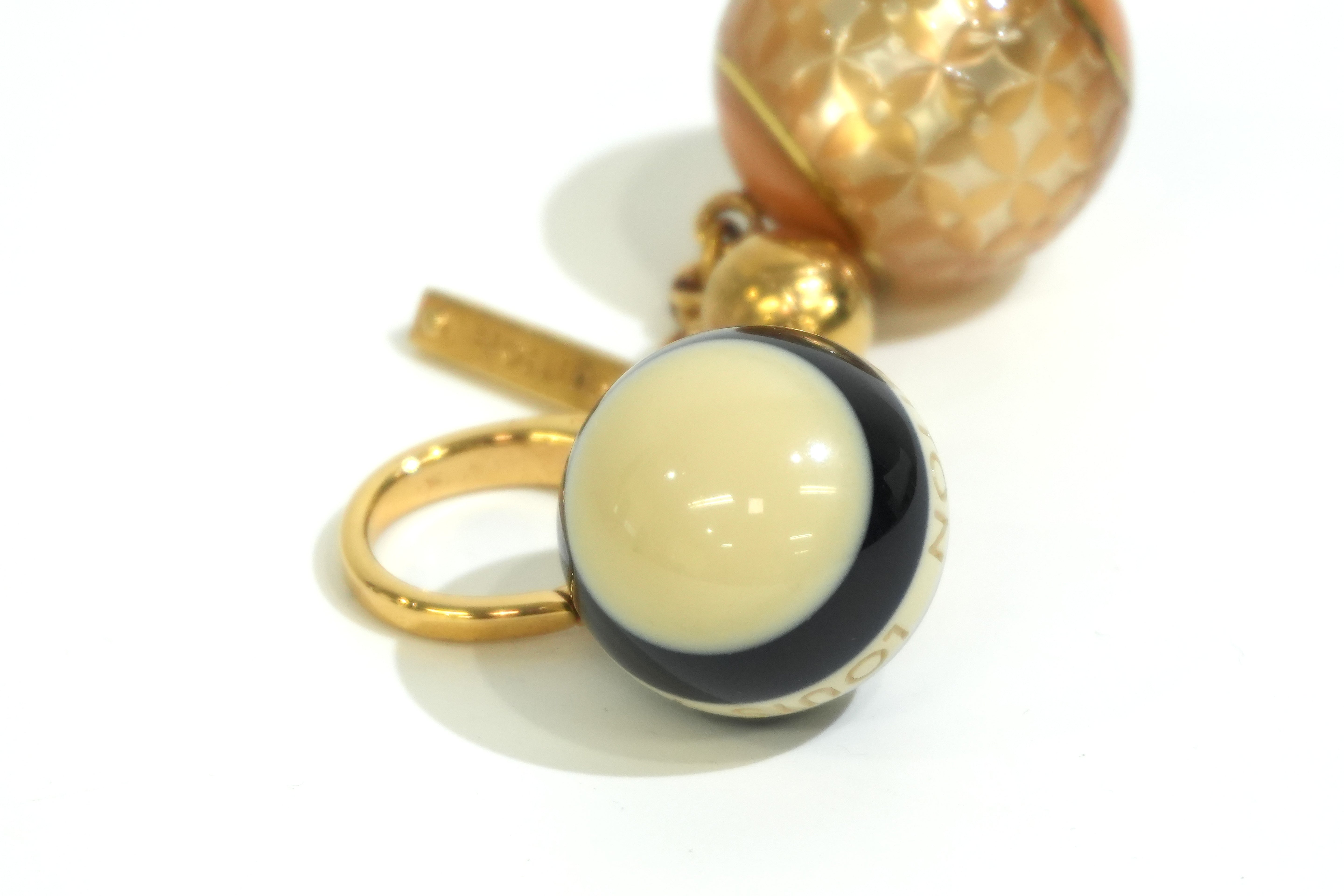 Pre-owned LV Steel Ball Bag Charm Gold tone