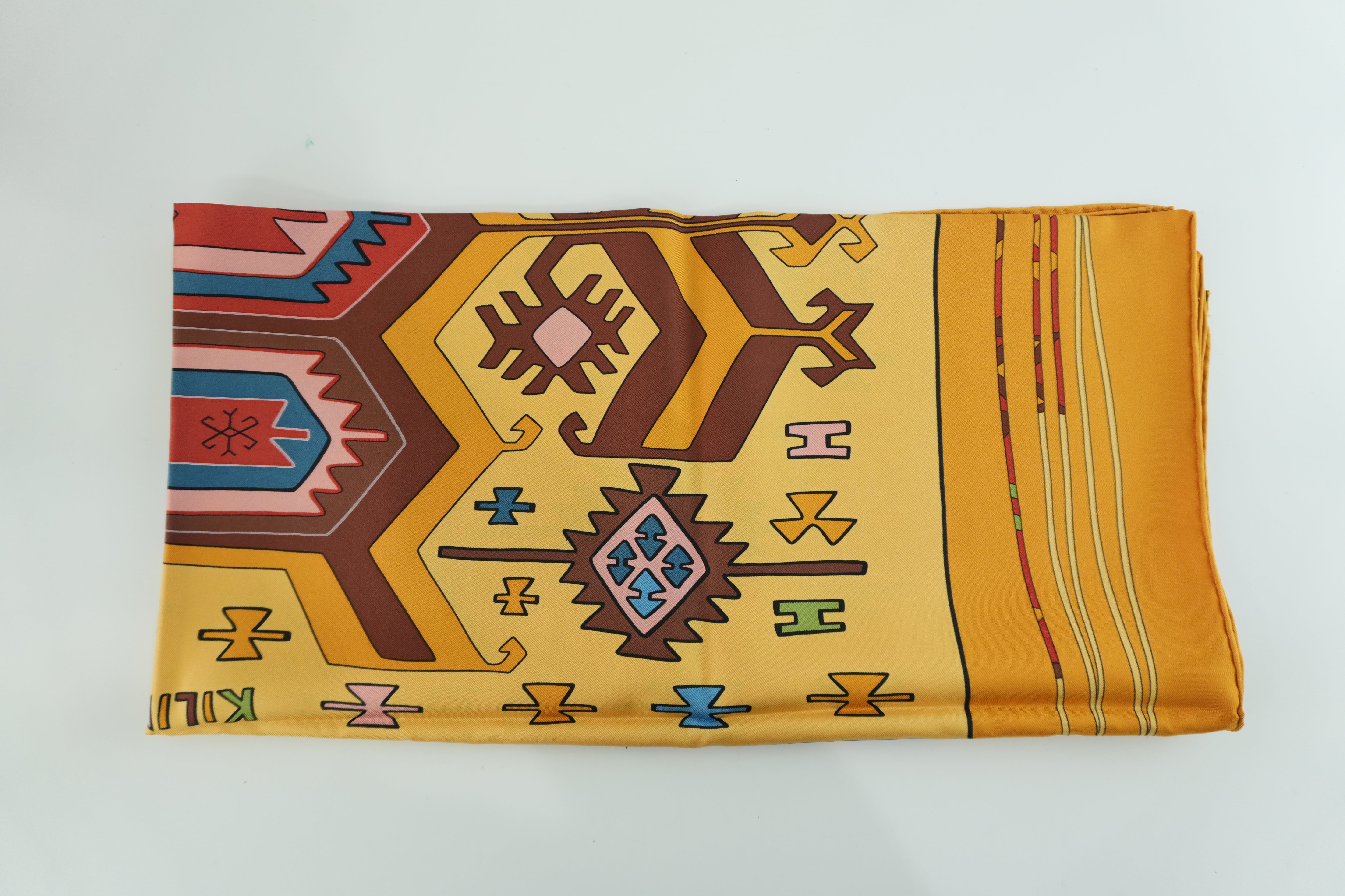 Hermes Scarf Yellow Used