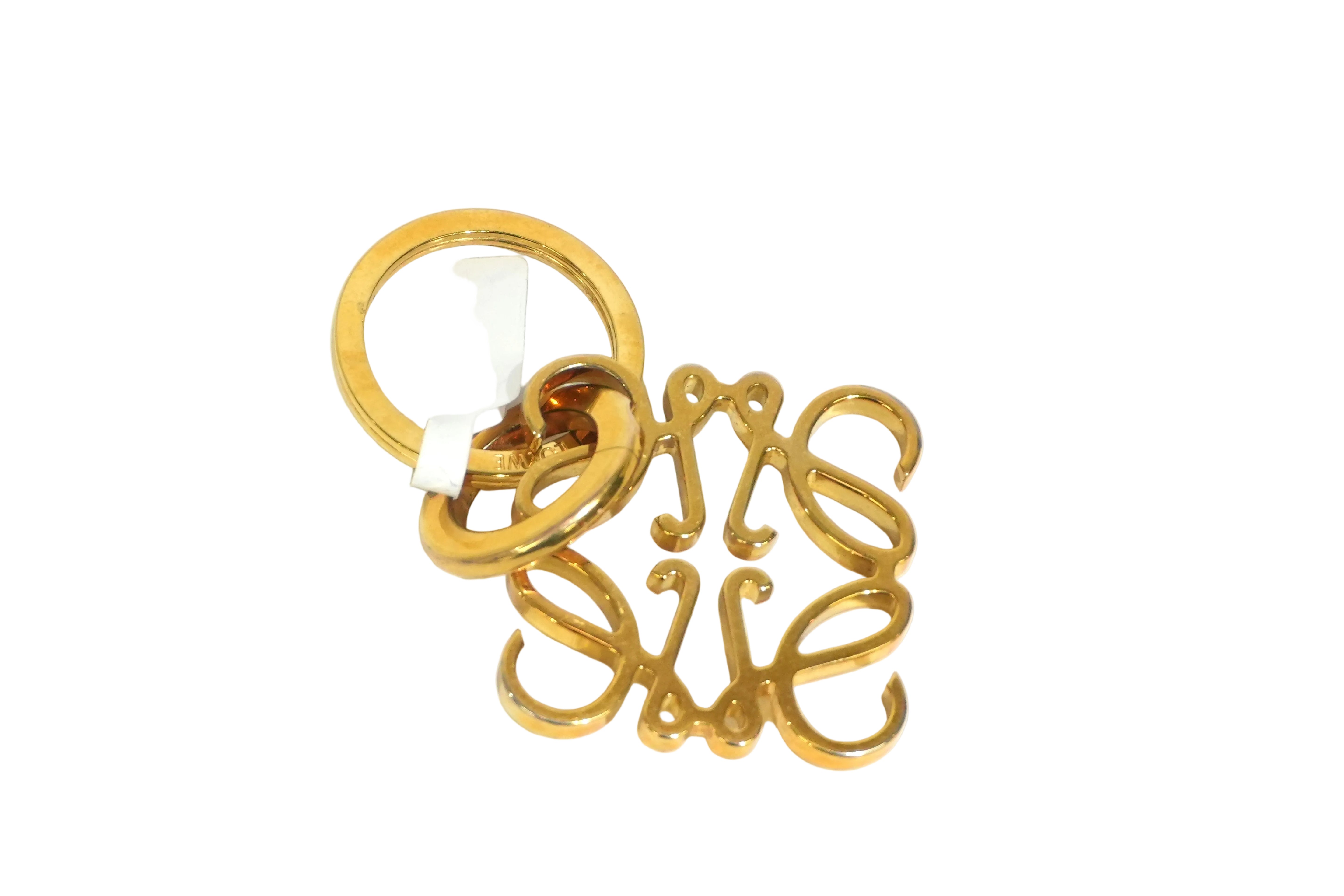 Pre-owned Loewe Anagram Key Ring Gold-plated