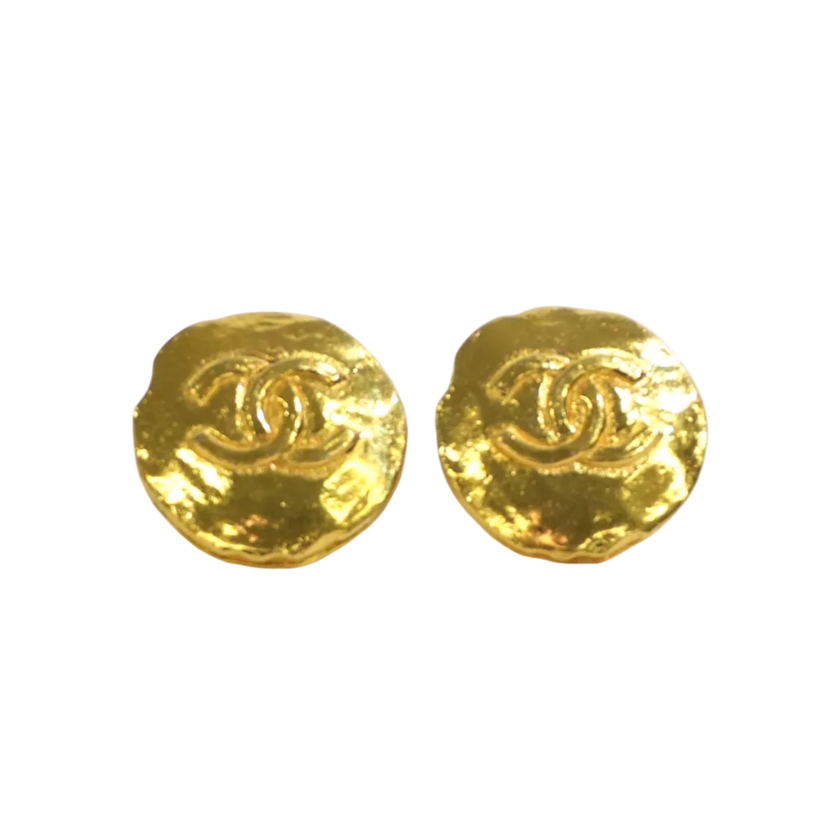 Pre-owned Chanel Steel Fashion Clip on Earrings Gold