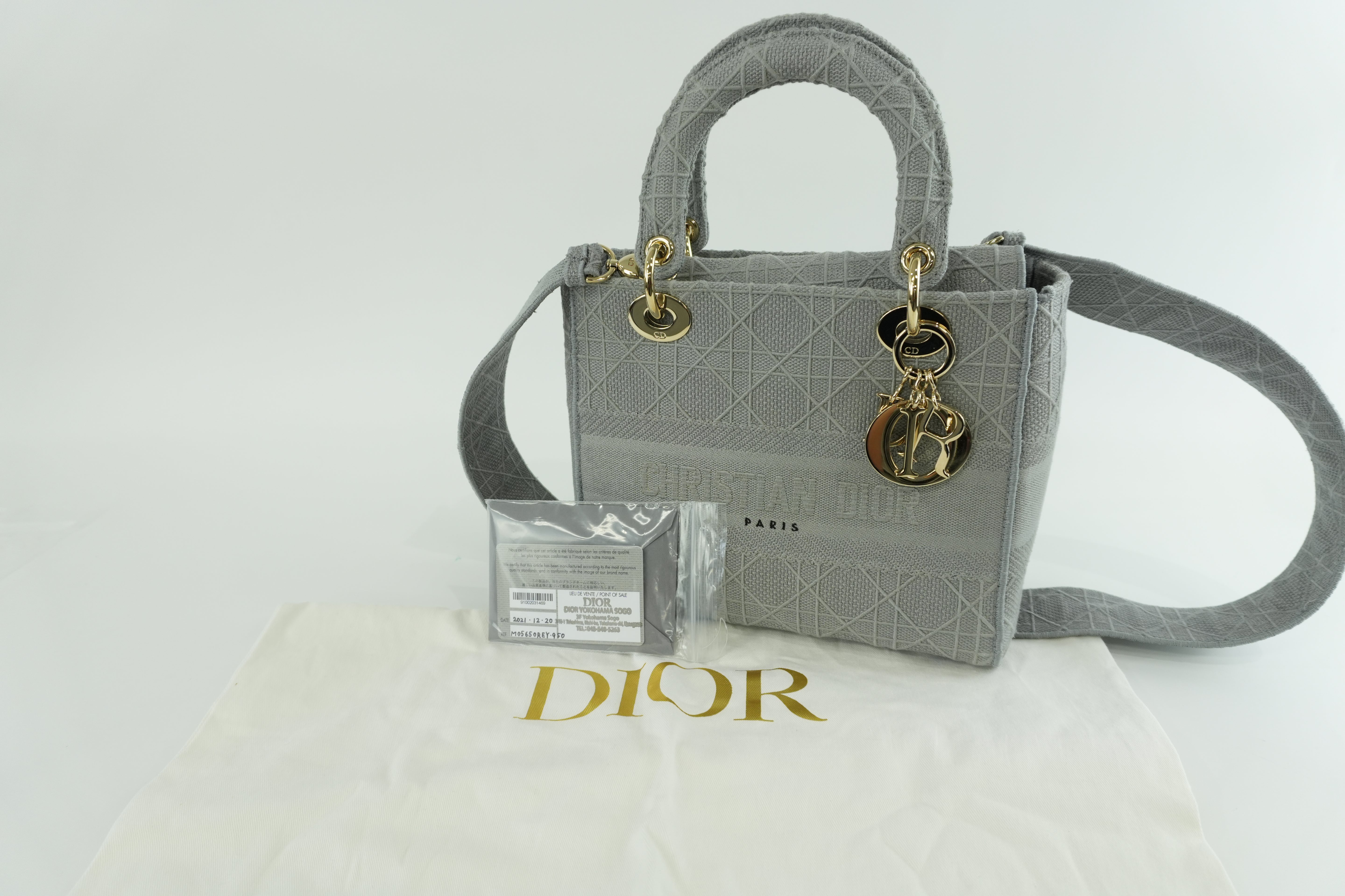 Christian Dior Lady D Light Gray Shoulder Strap Used