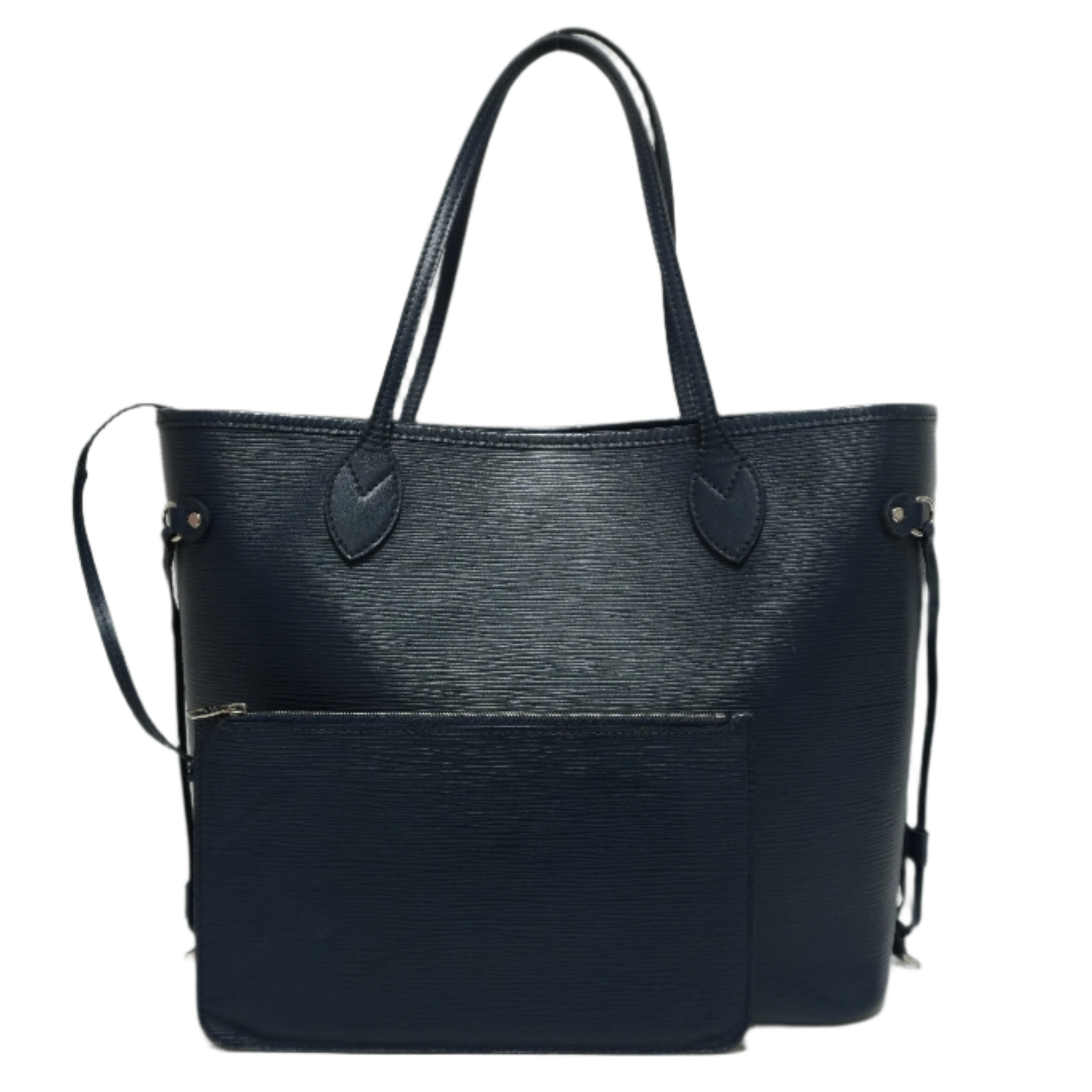 Louis Vuitton Neverfull MM Shoulder Tote Bag Blue Used