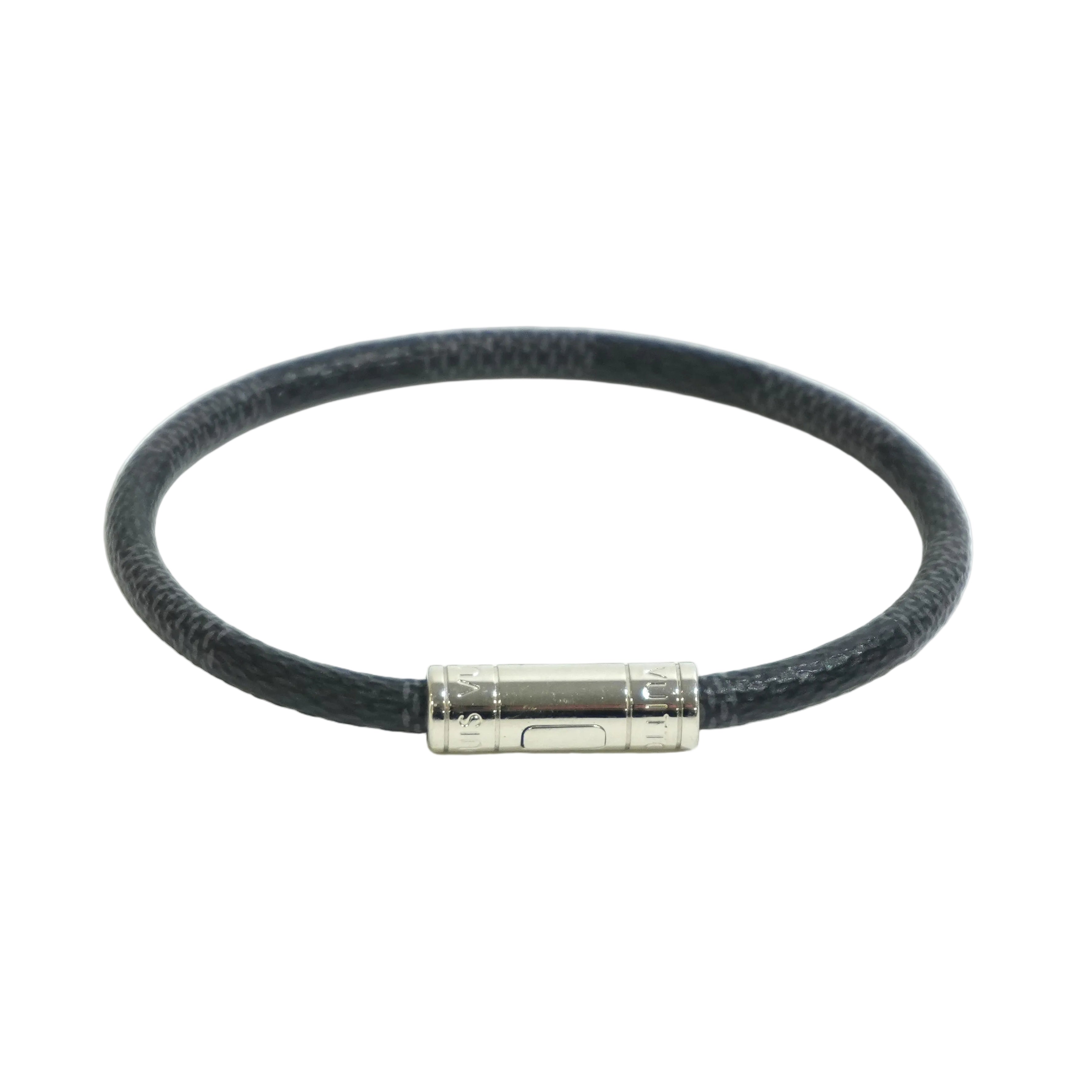 Pre-owned Louis Vuitton Damier Graphite Bracelet 22cm
