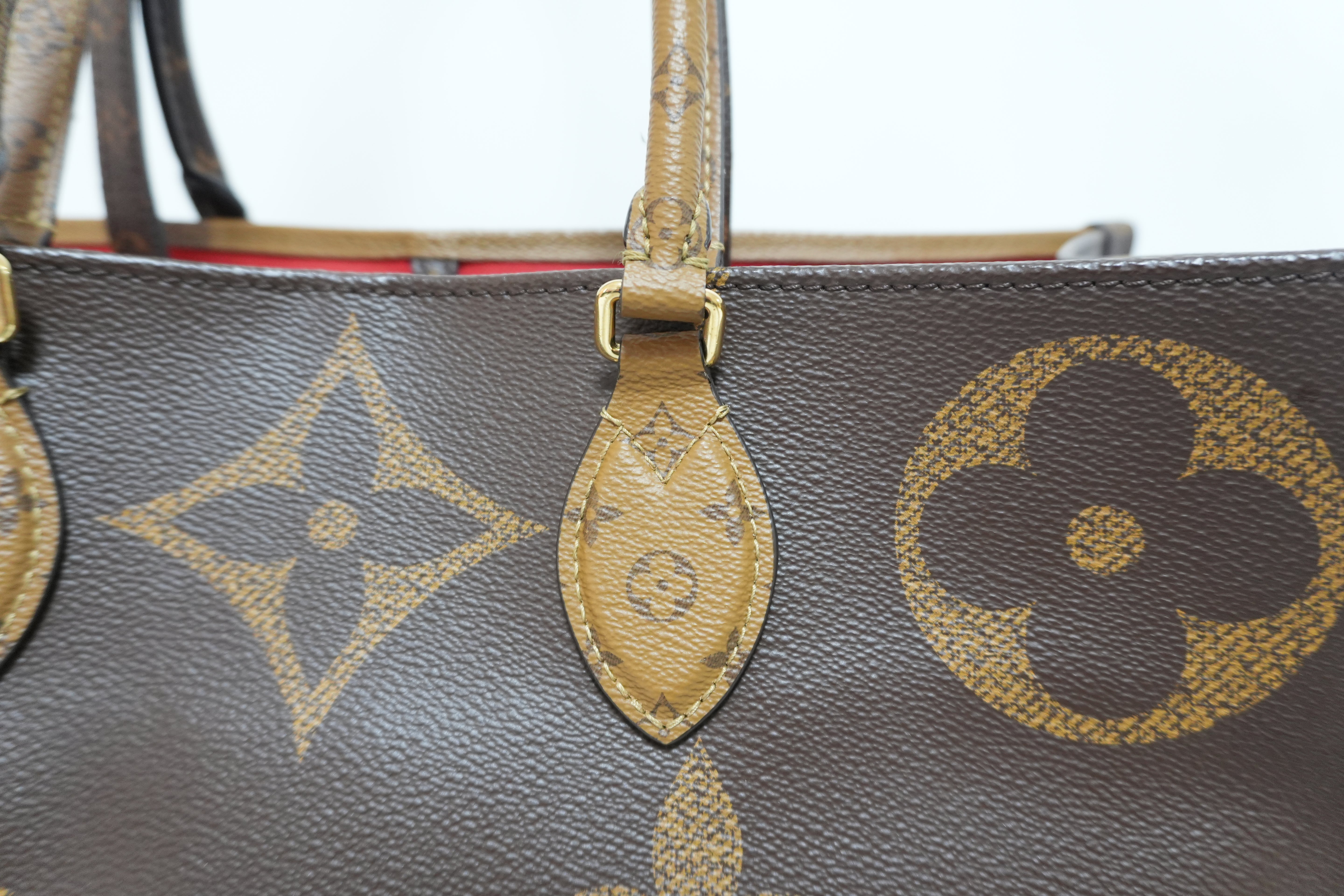 Louis Vuitton Reverse Giant On the Go GM Tote Bag Used