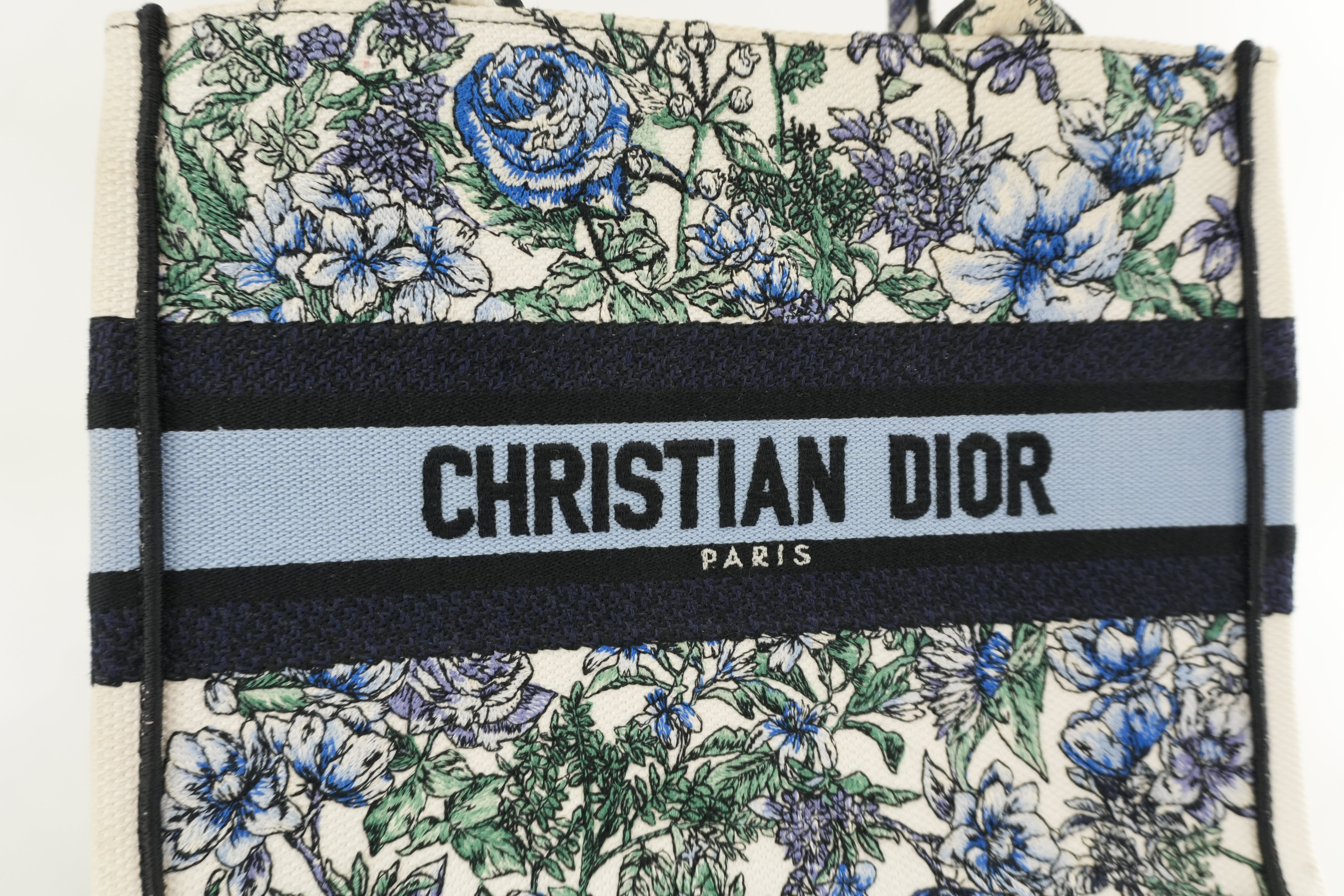 Christian Dior Canvas Book Tote Bag Multicolor Small Used