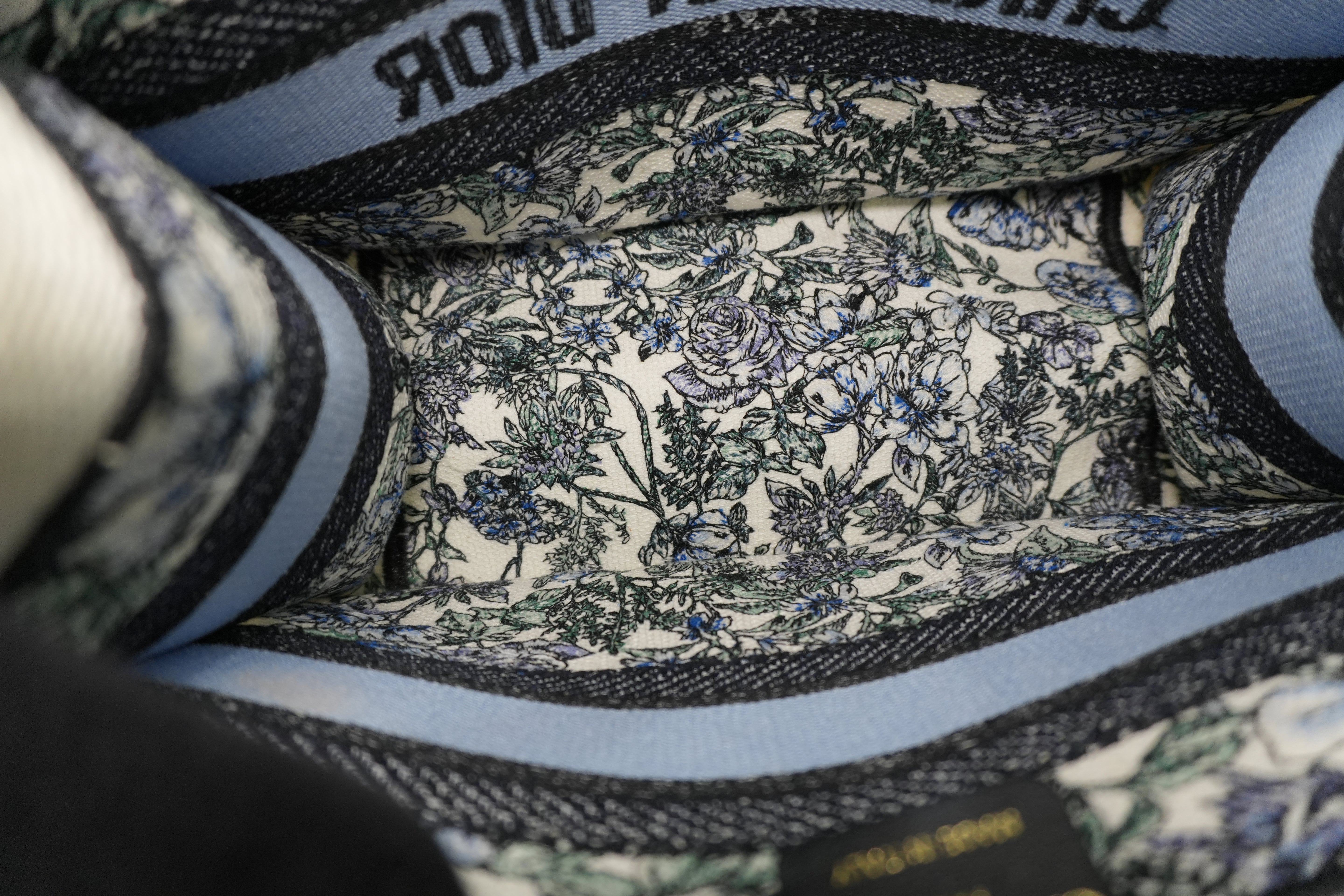 Christian Dior Canvas Book Tote Bag Multicolor Small Used