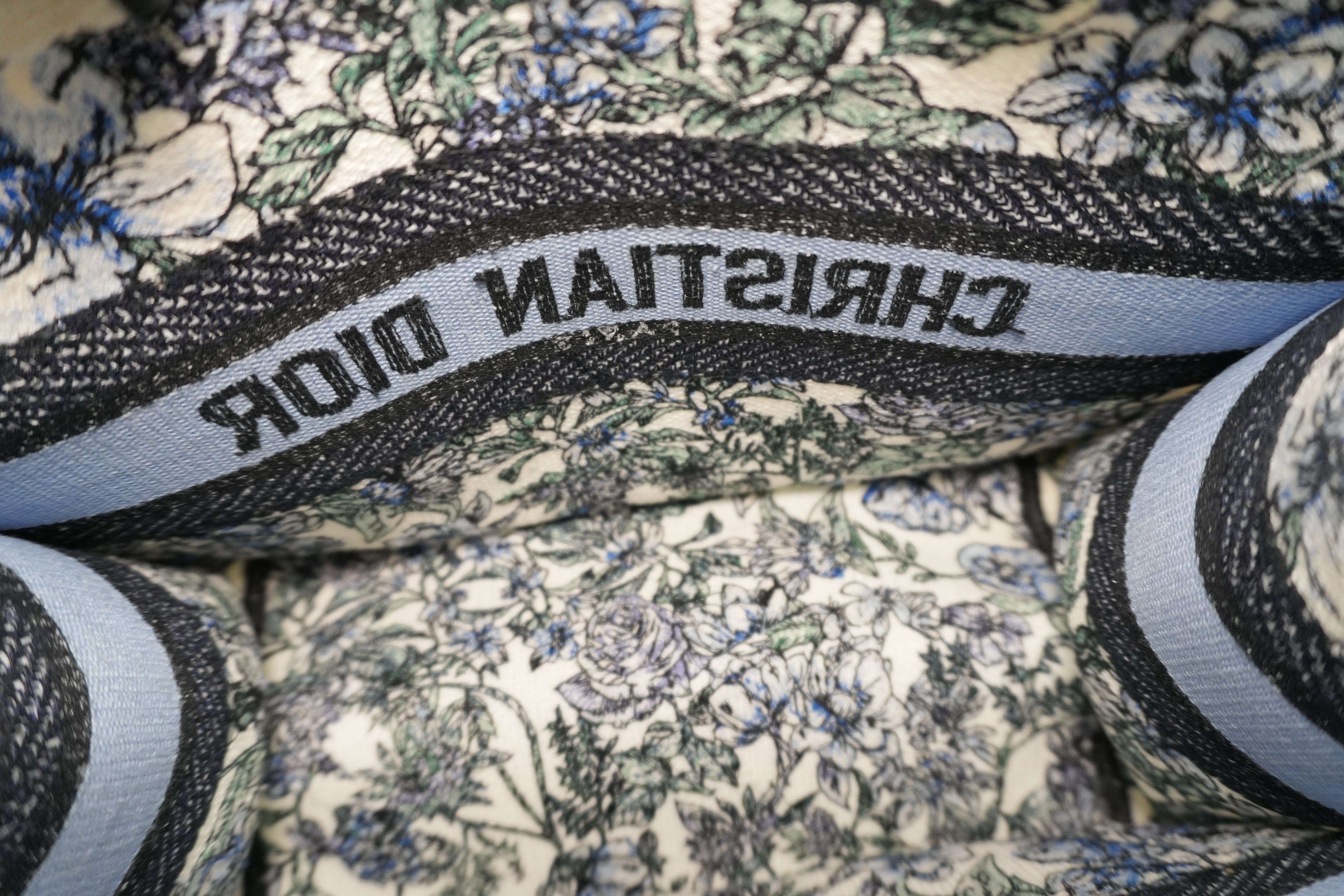 Christian Dior Canvas Book Tote Bag Multicolor Small Used