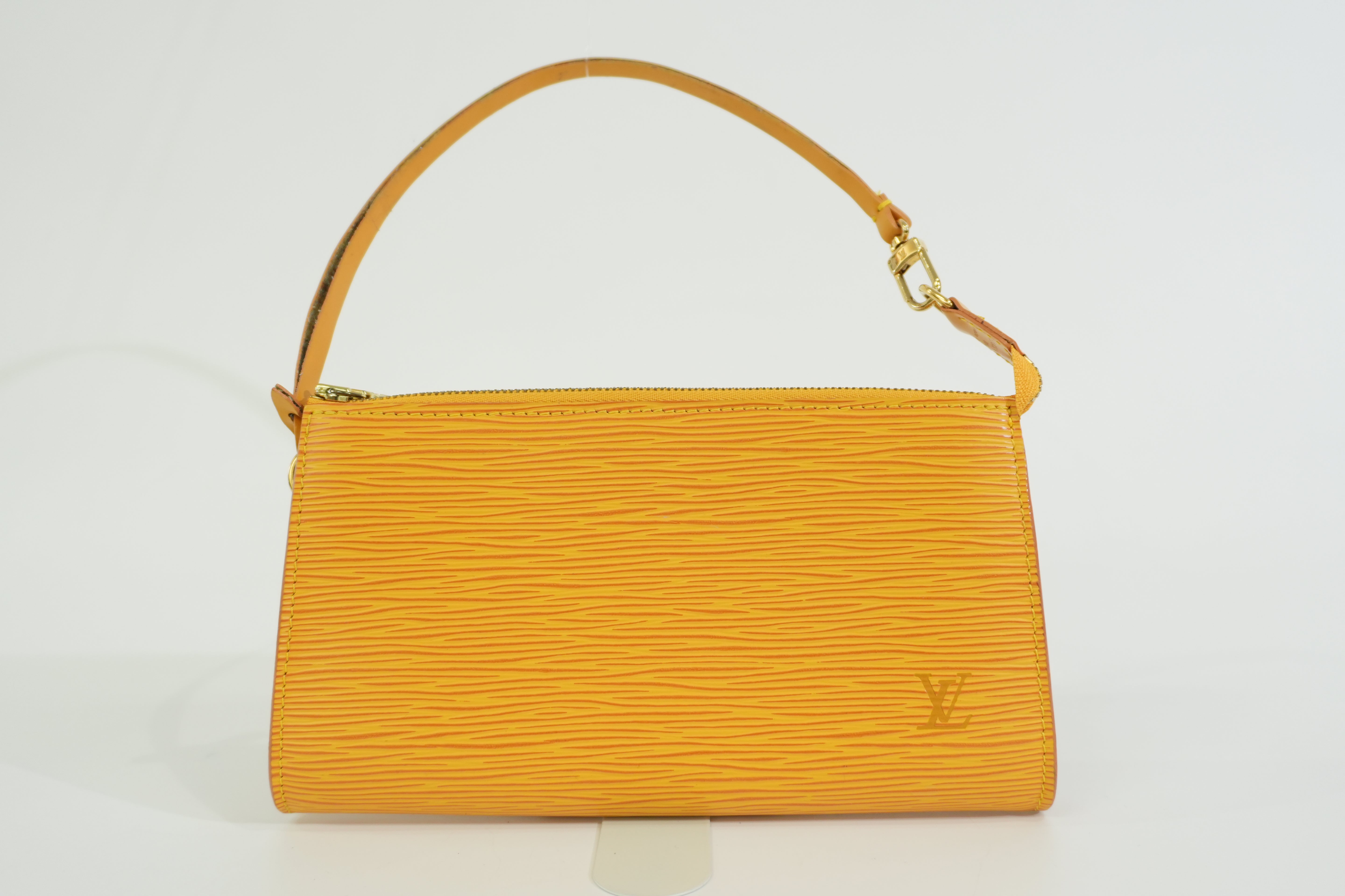 Pre-owned Louis Vuitton Epi Pochette Accessories Yellow