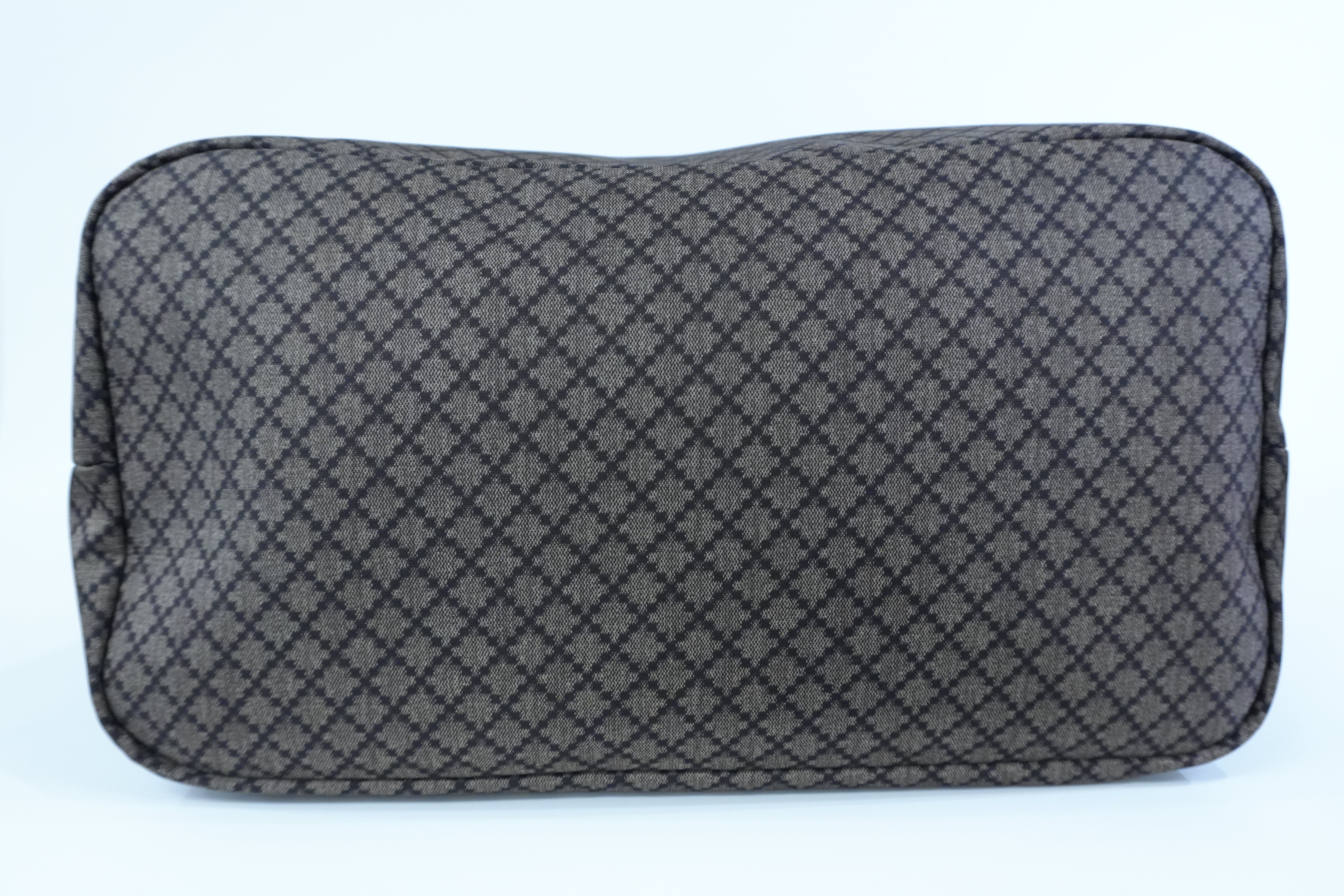 Pre-owned Gucci Nylon Diamante Travel Tote Bag Brown