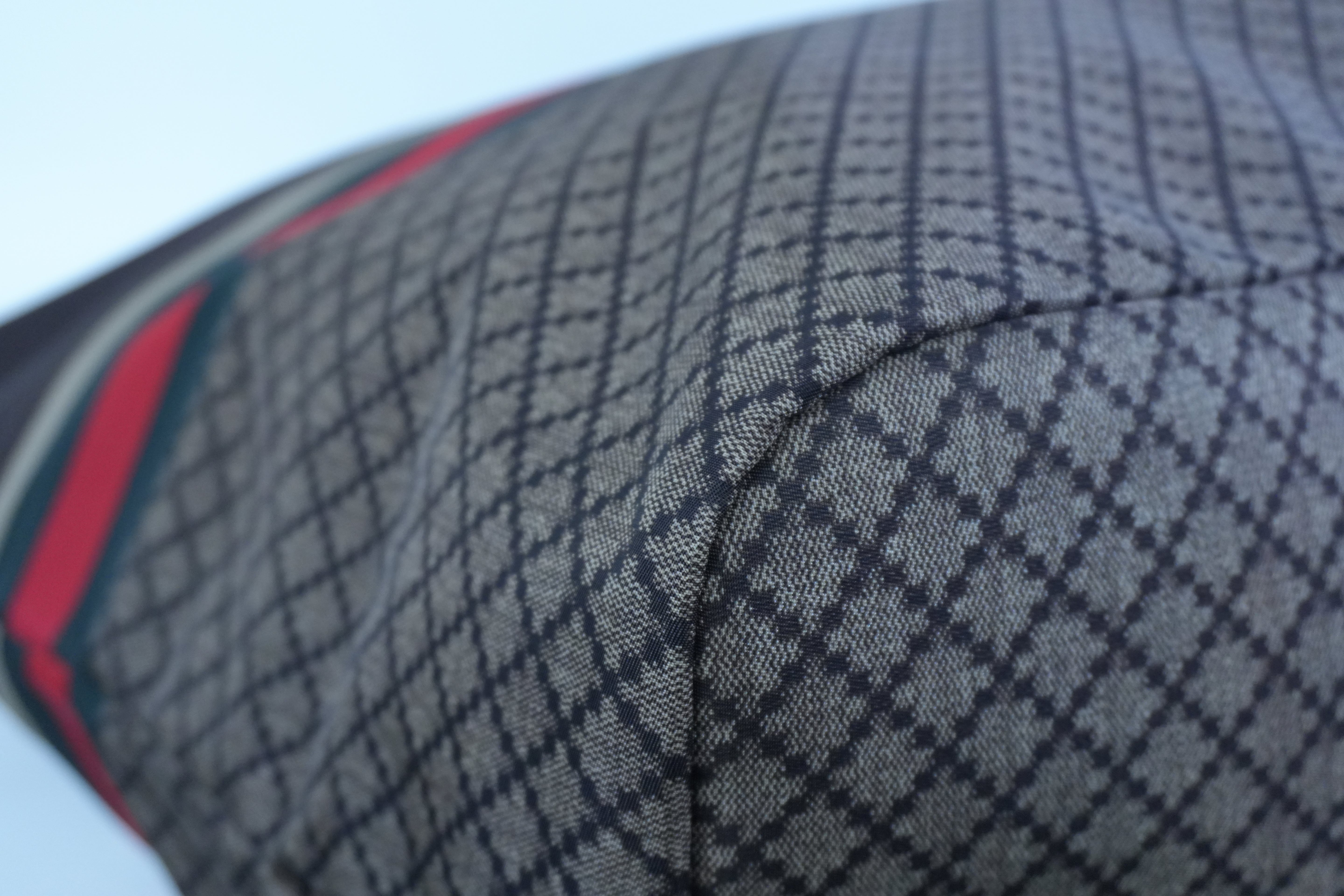 Pre-owned Gucci Nylon Diamante Travel Tote Bag Brown