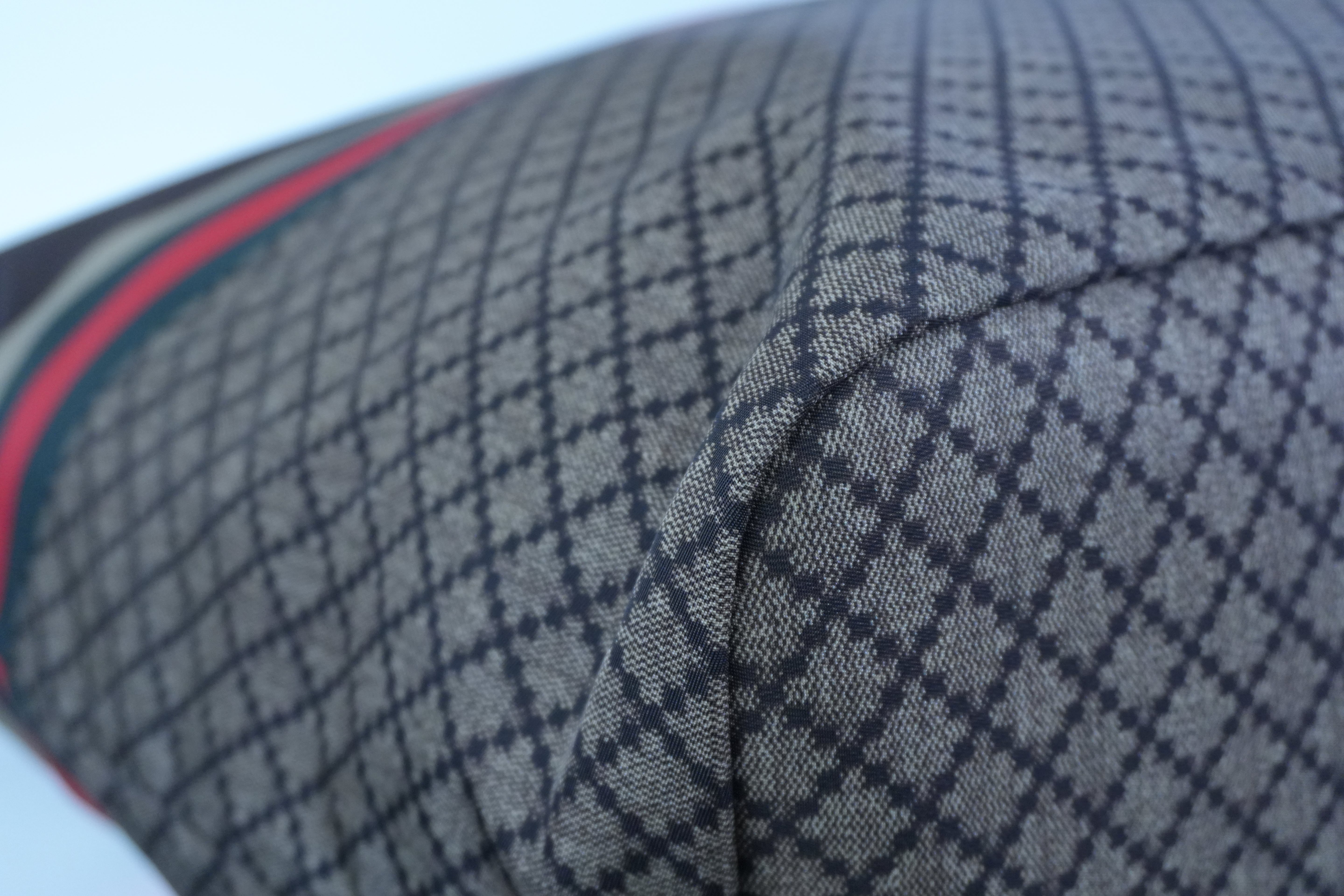 Pre-owned Gucci Nylon Diamante Travel Tote Bag Brown