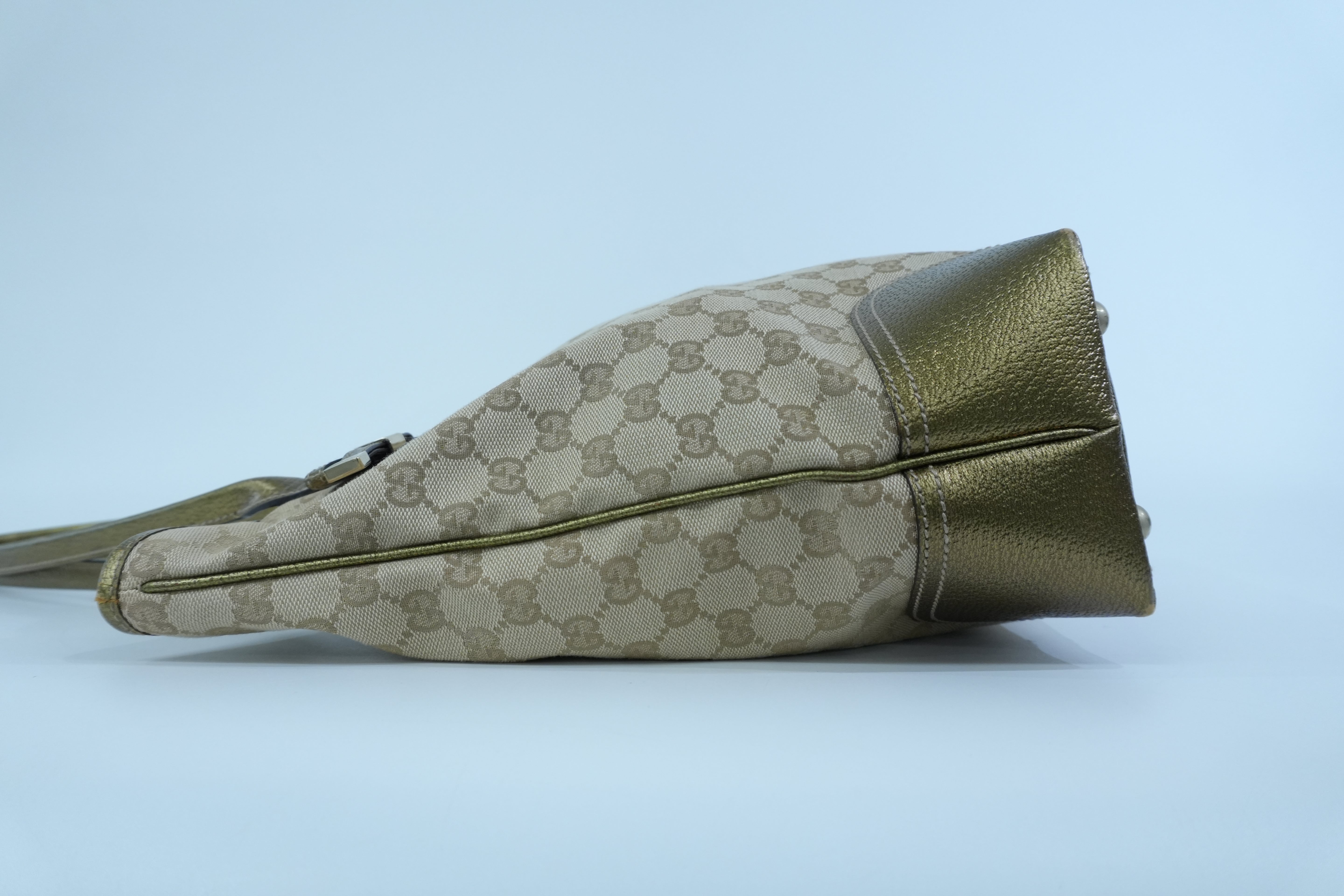 Pre-owned Gucci Metallic Diamond Tote Bag Gold