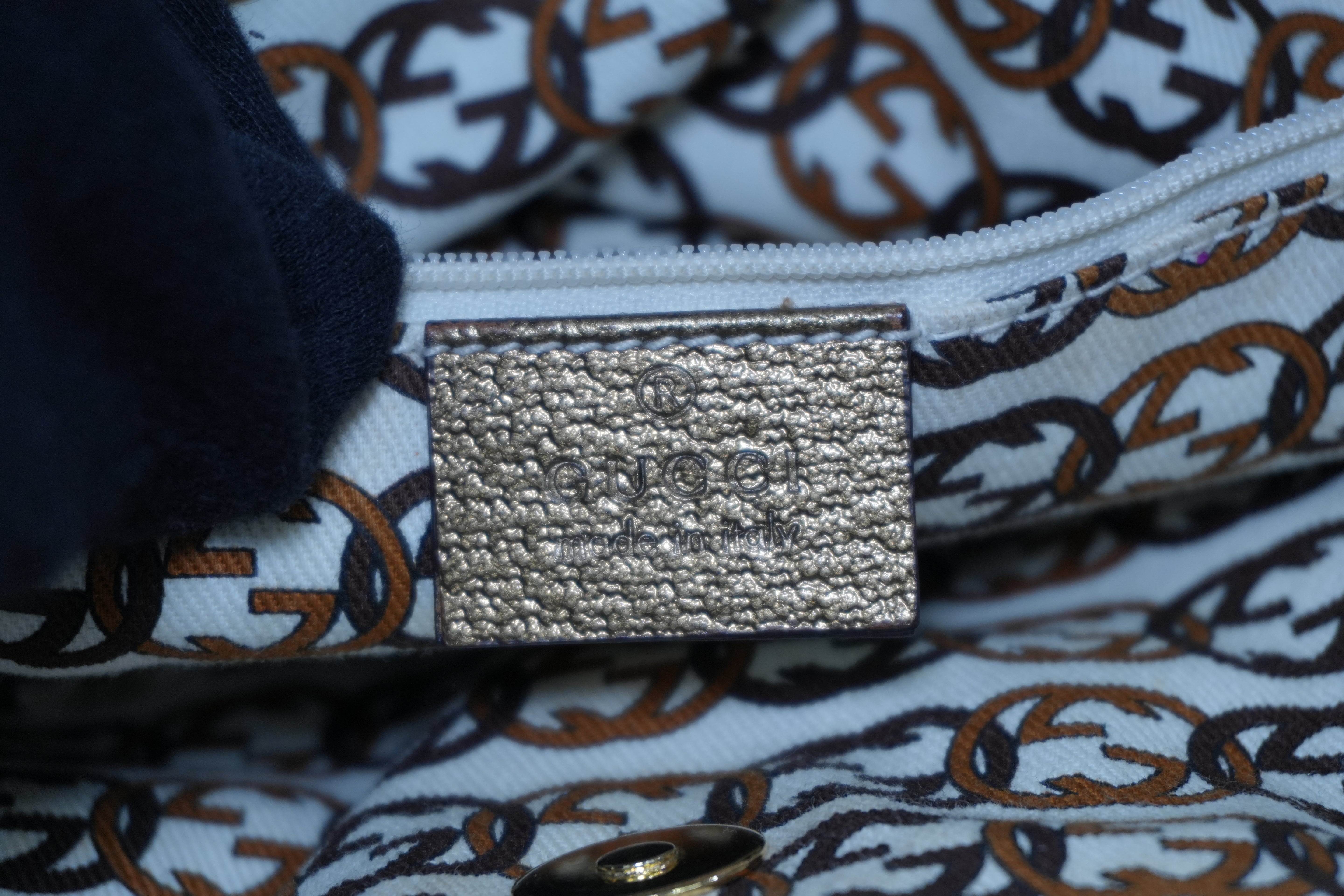 Pre-owned Gucci Metallic Diamond Tote Bag Gold