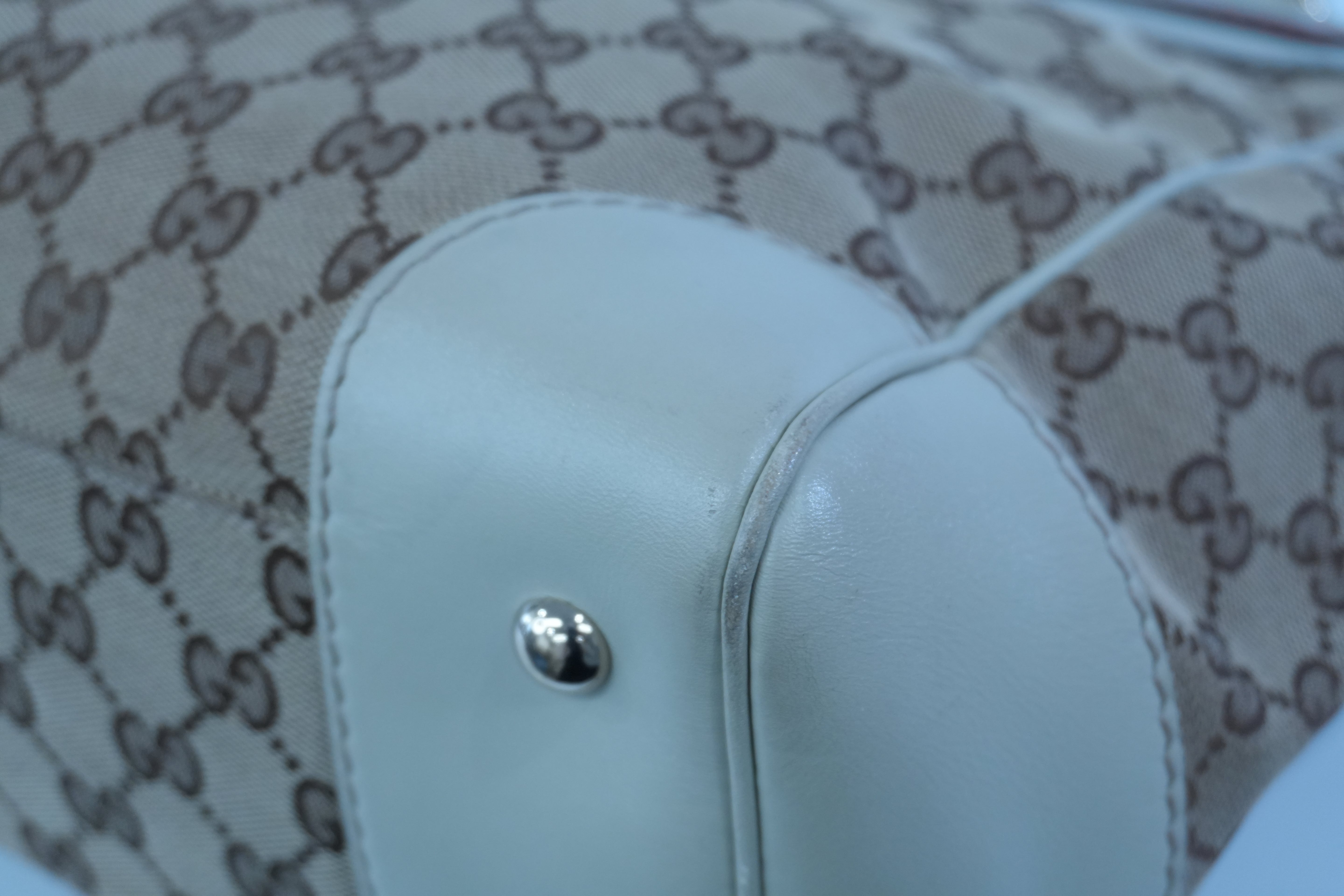 Pre-owned Gucci Guccisima Tote Bag White