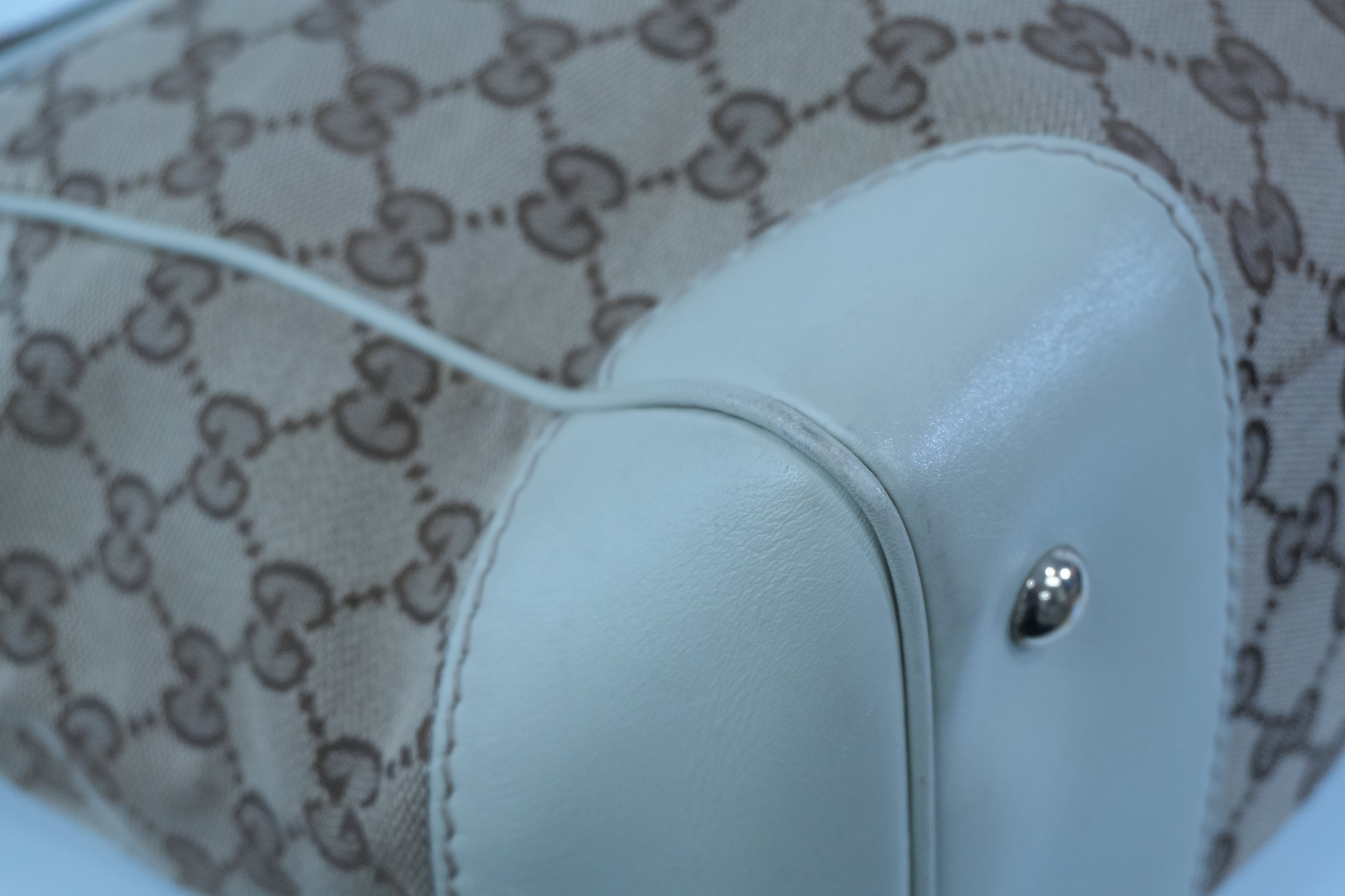 Pre-owned Gucci Guccisima Tote Bag White