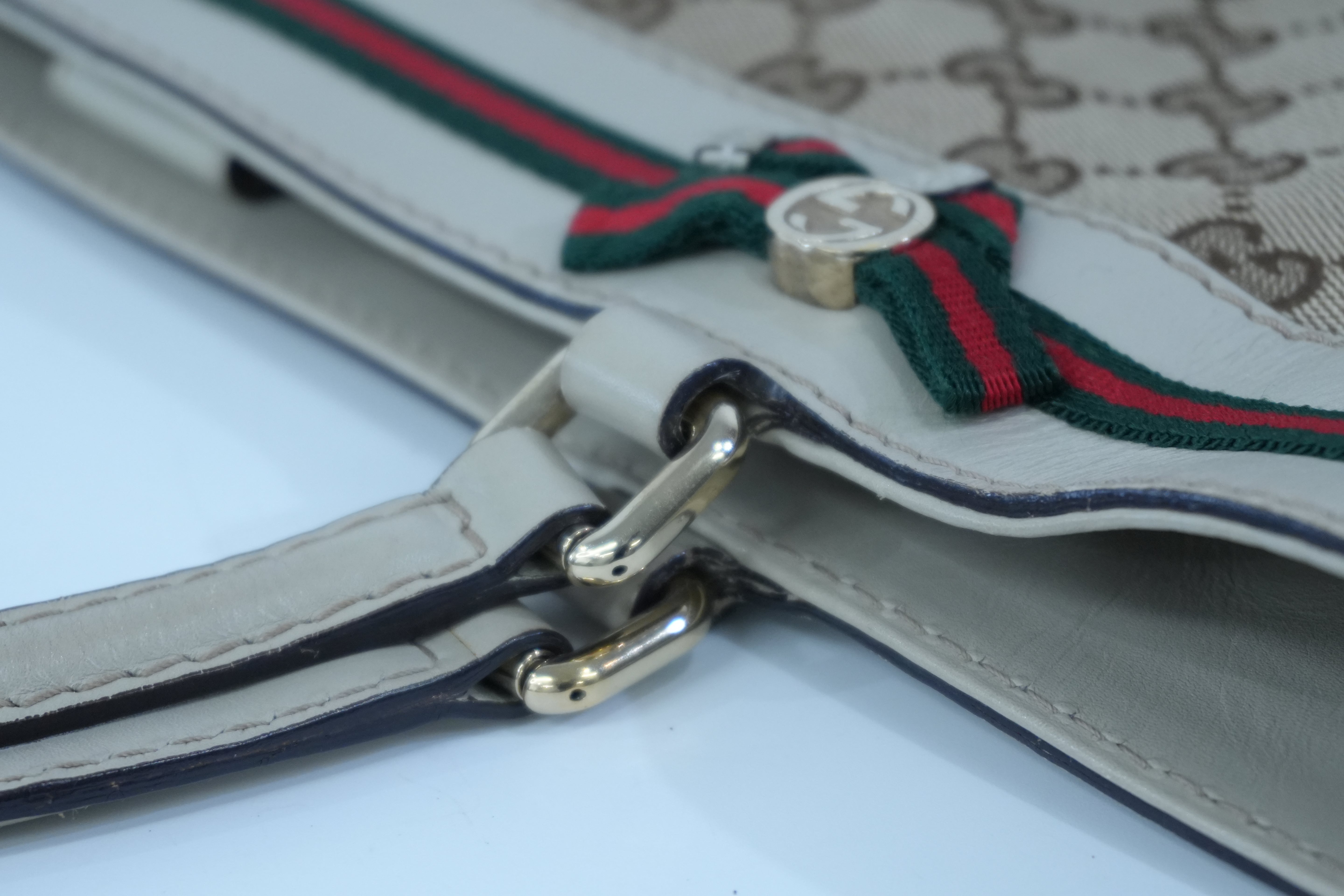 Pre-owned Gucci Guccisima Tote Bag White