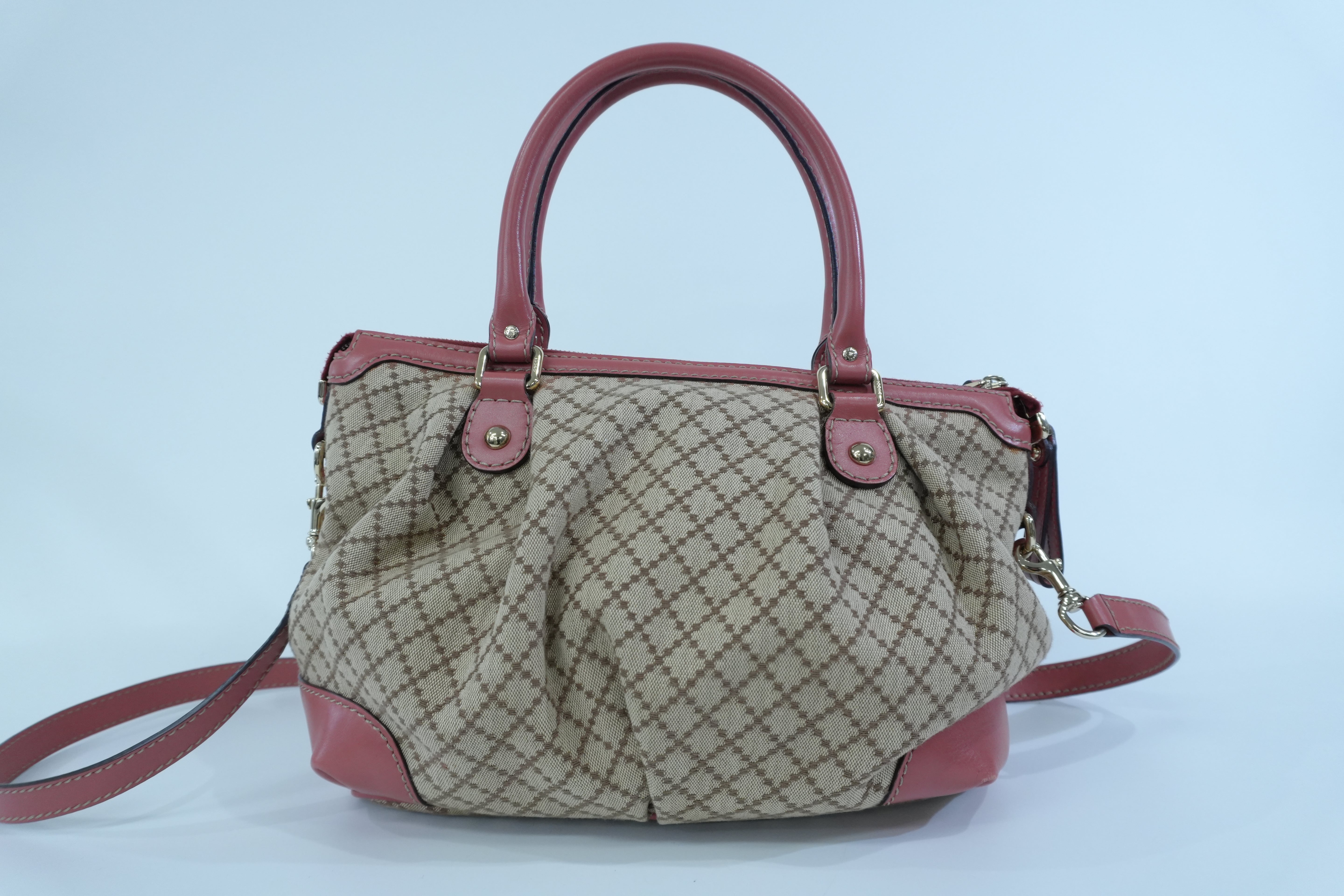 Pre-owned Gucci Sukey Two Way Shoulder Bag Brown and Pink