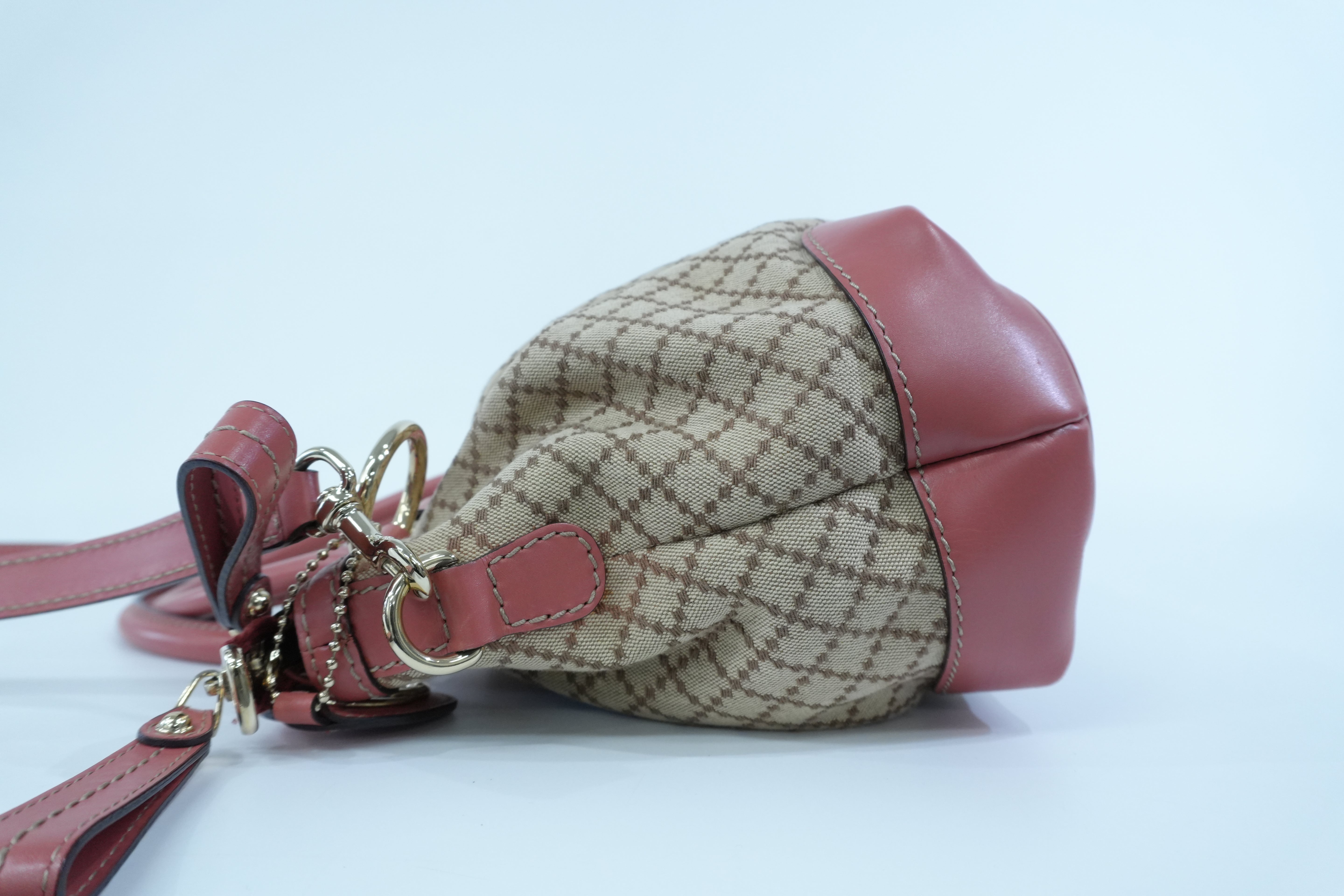 Pre-owned Gucci Sukey Two Way Shoulder Bag Brown and Pink