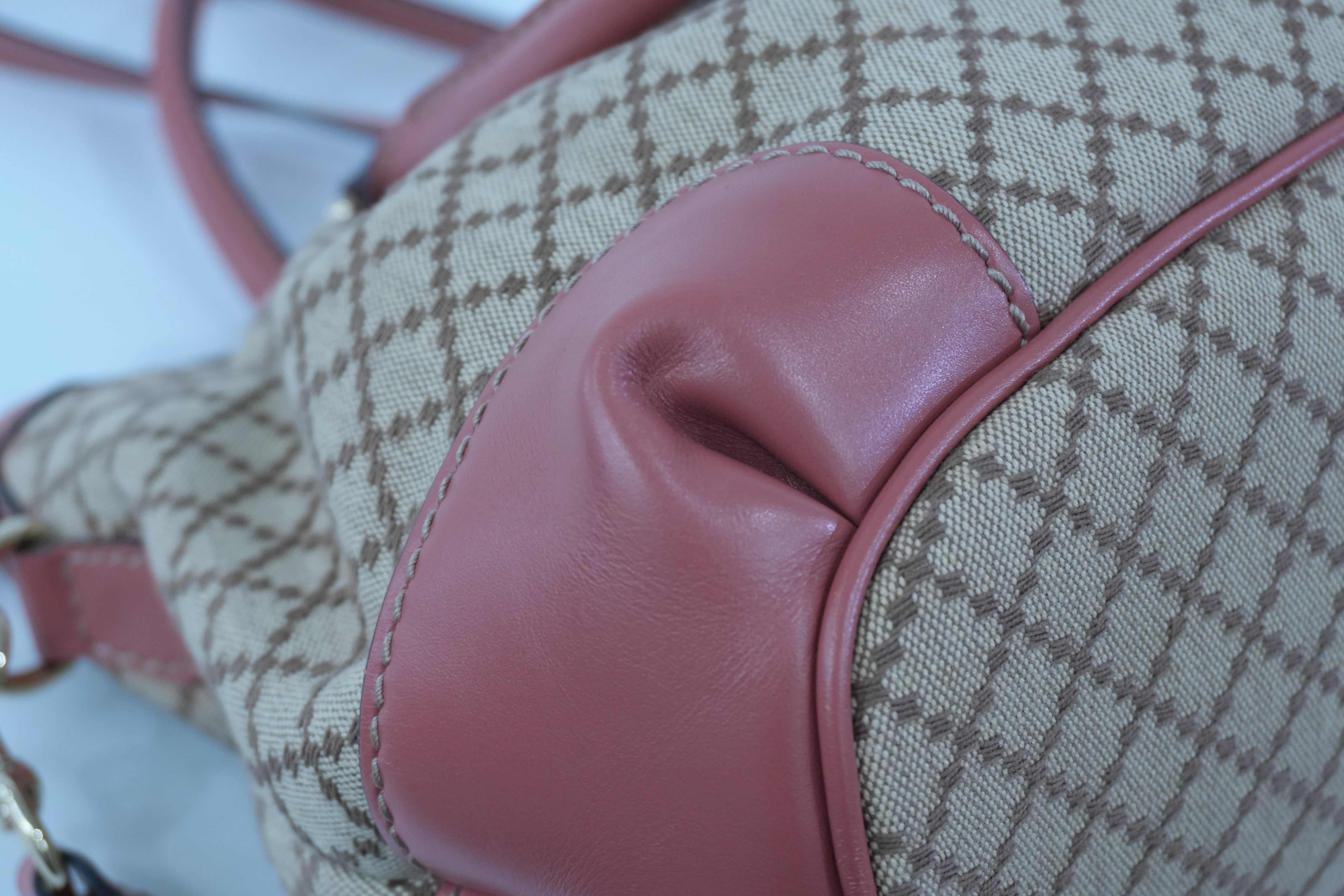 Pre-owned Gucci Sukey Two Way Shoulder Bag Brown and Pink