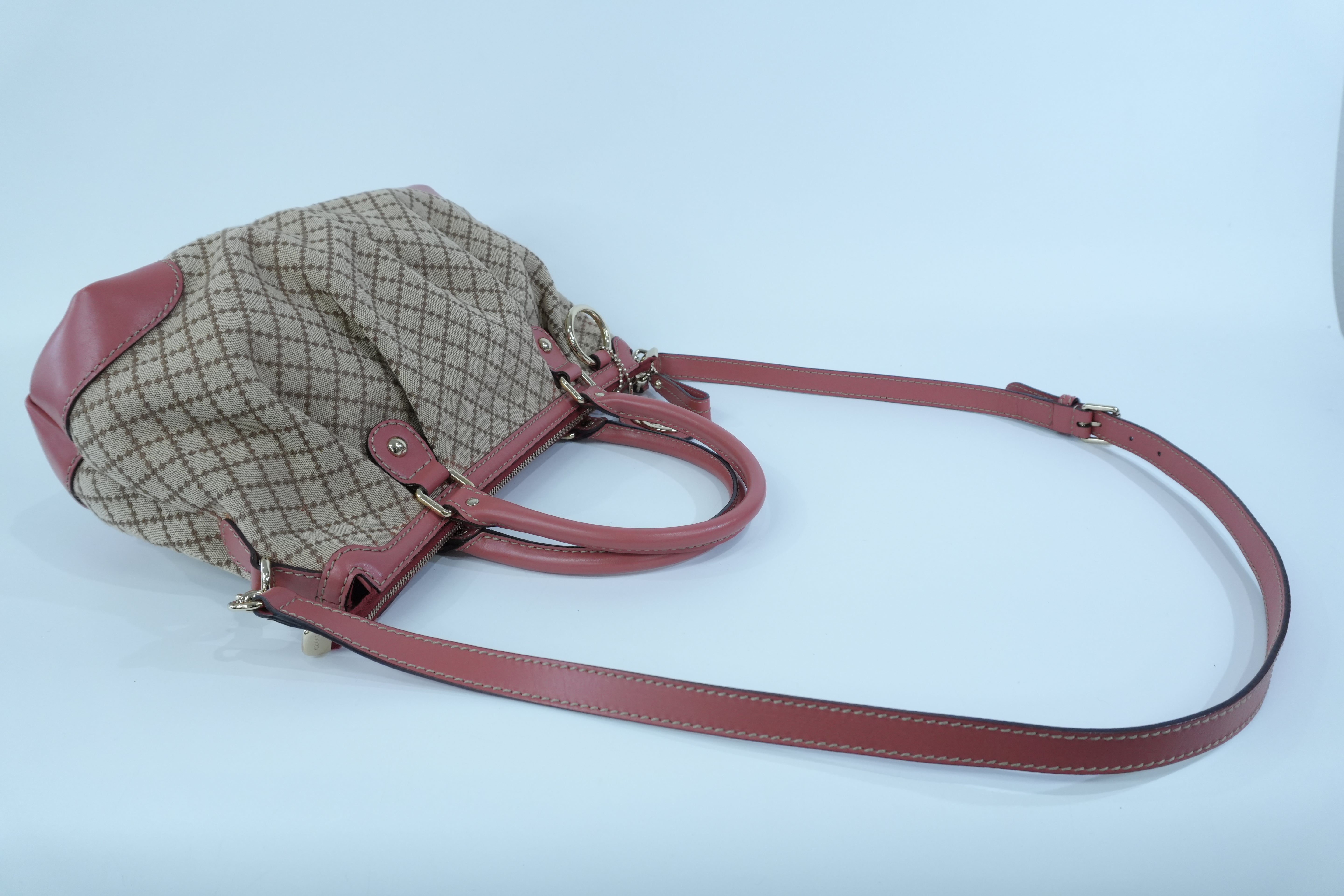 Pre-owned Gucci Sukey Two Way Shoulder Bag Brown and Pink