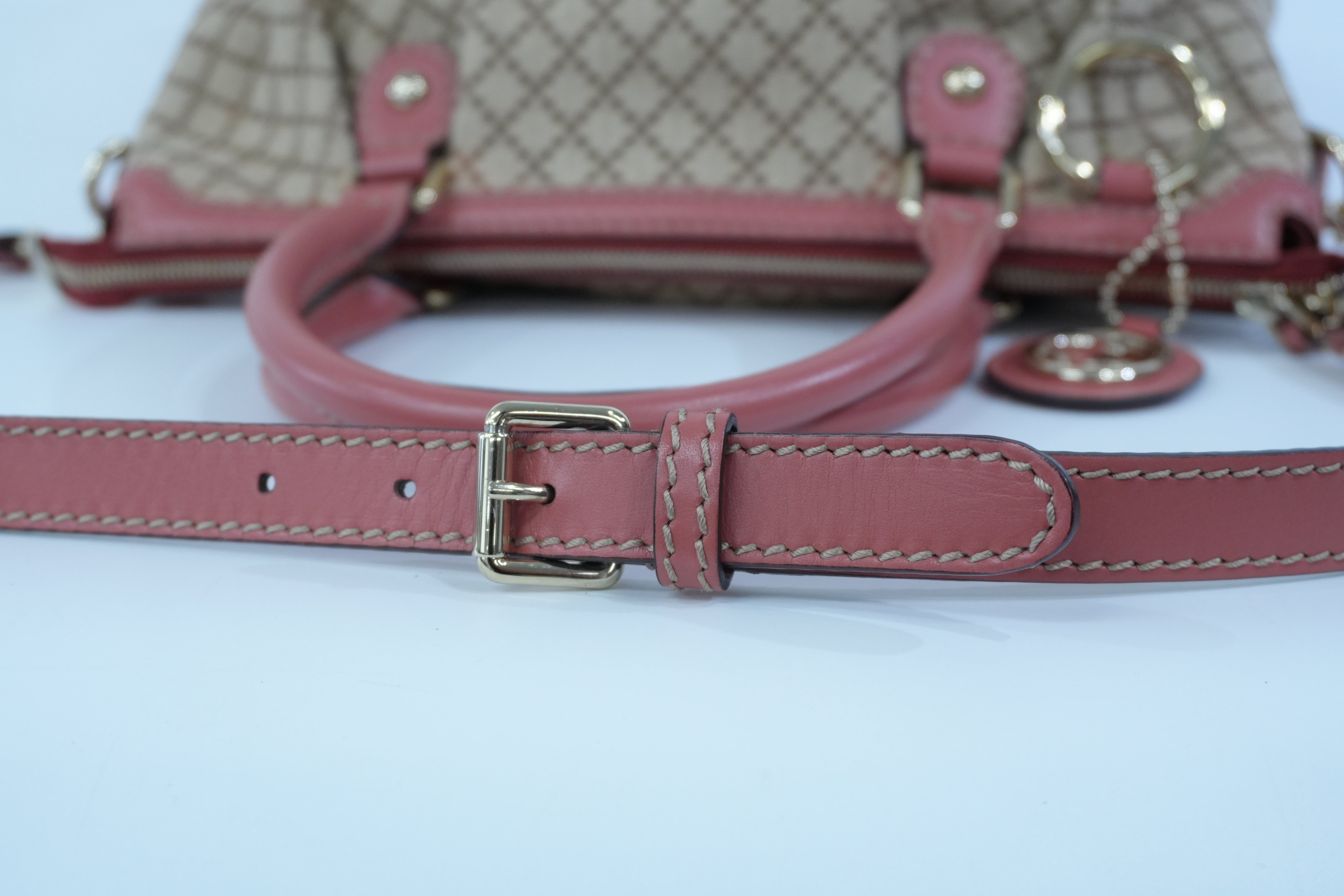 Pre-owned Gucci Sukey Two Way Shoulder Bag Brown and Pink