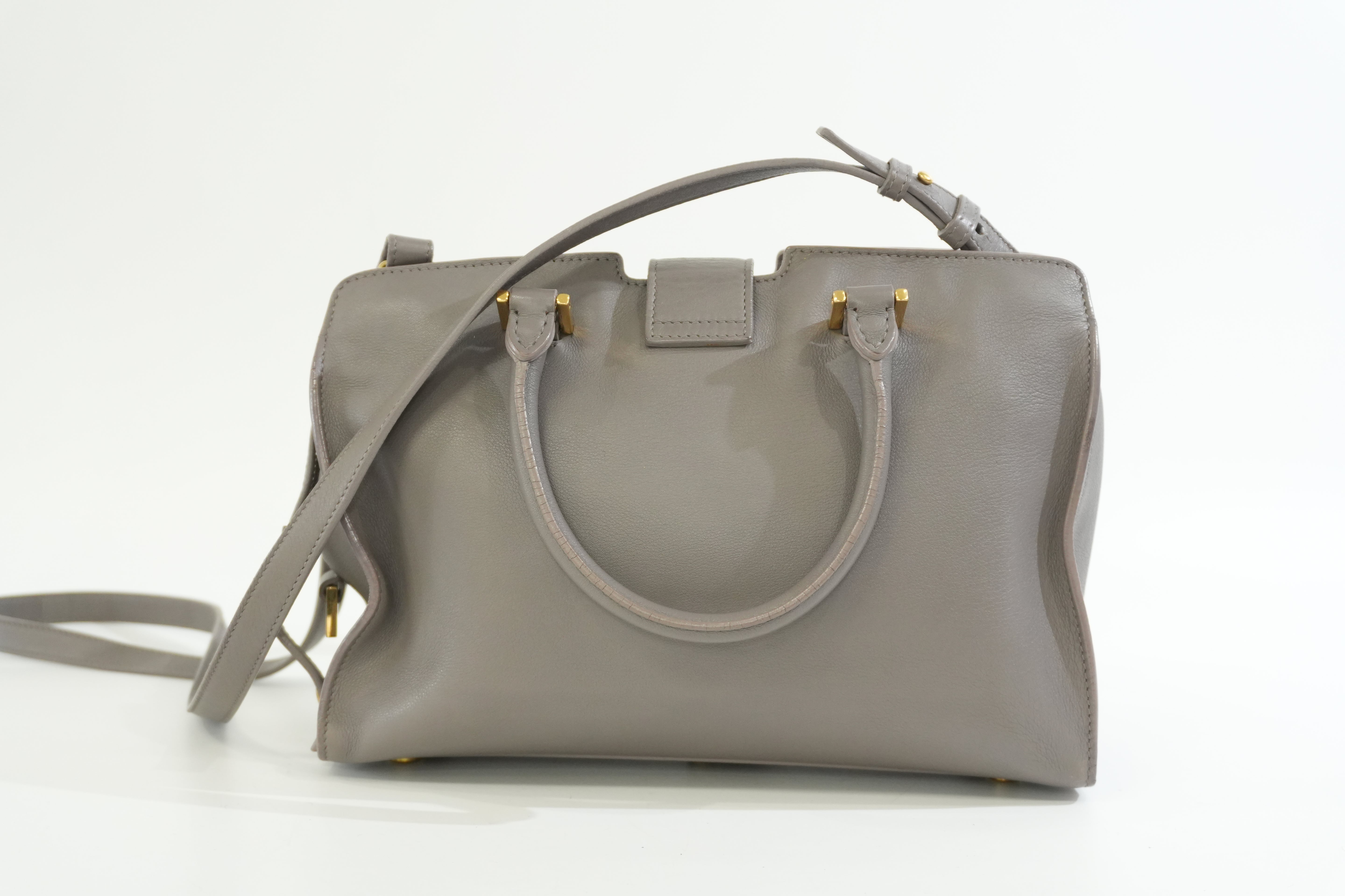 Pre-owned Saint Laurent Small Monogram Cabas Handbag Fog