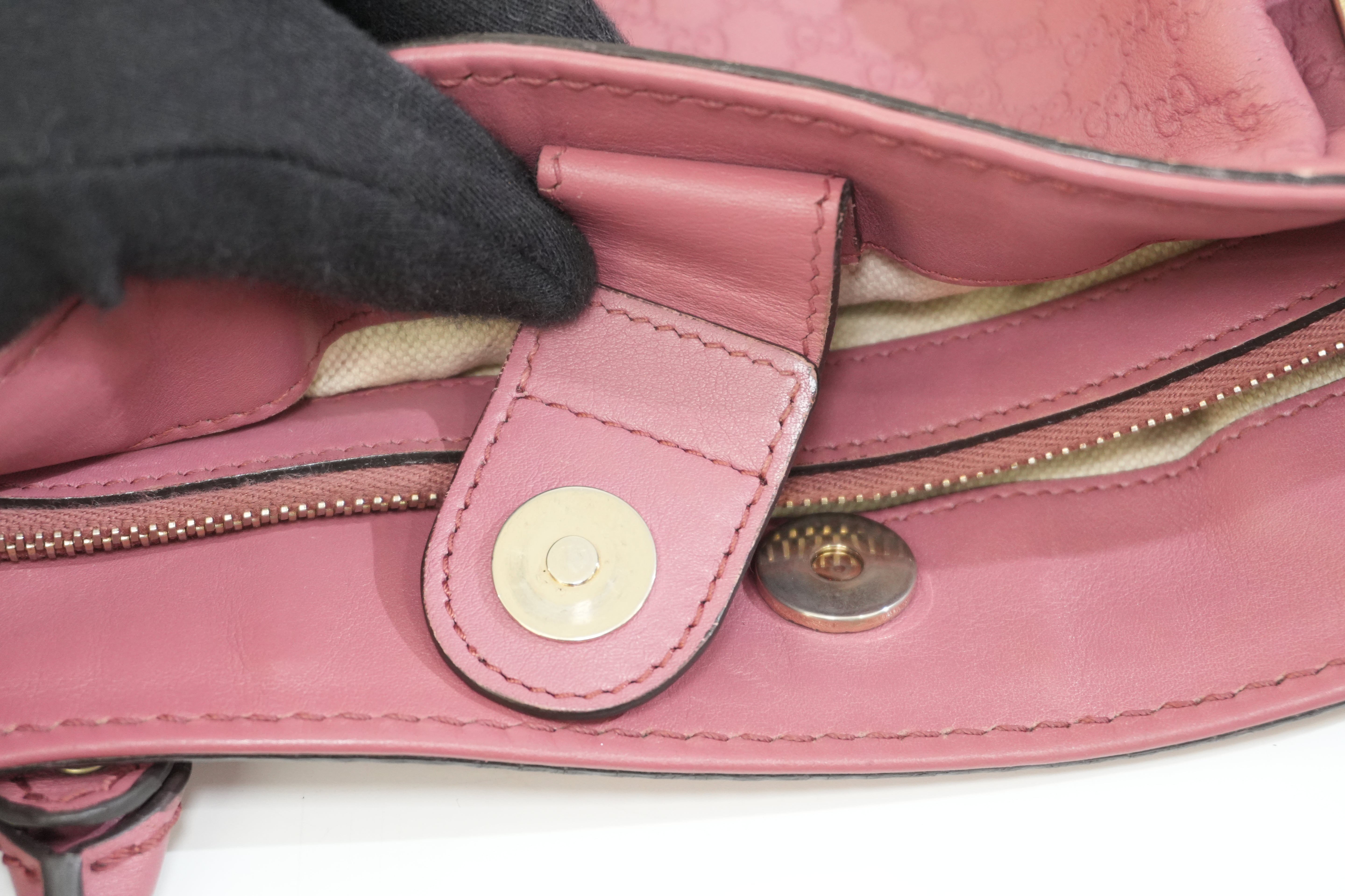 Pre-owned Gucci Microguccisima Shoulder Bag Pink